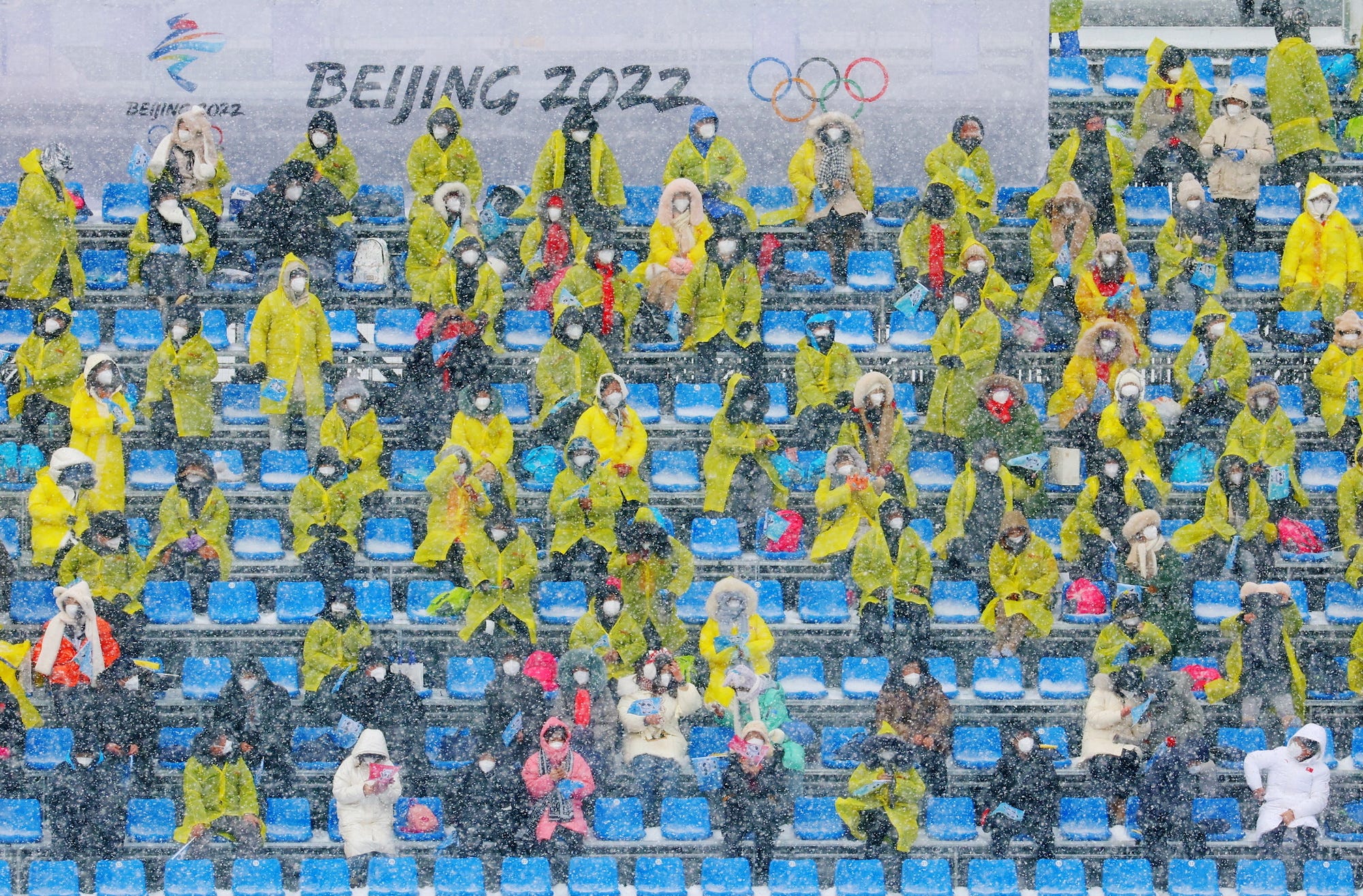 2022 Beijing Olympics - Cross-Country Skiing - Men's 4 x 10km Relay - National Cross-Country Centre, Zhangjiakou, China - February 13, 2022. View of the audience during the competition.