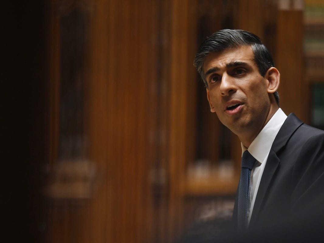 Rishi Sunak speaks in the Commons, February 3 2022.