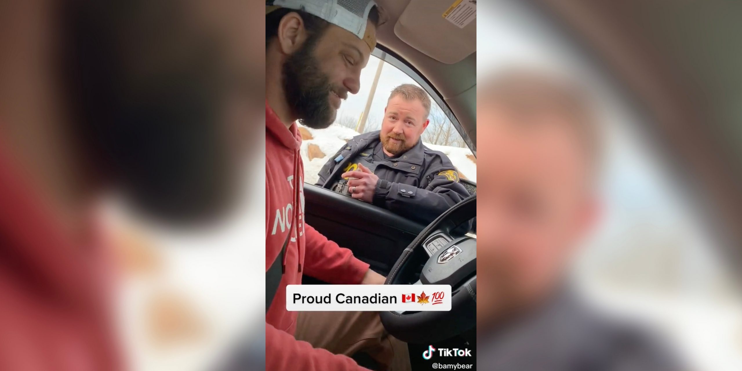 A TikTok video appeared to show a police officer saying he supported the Canadian "Freedom Convoy."