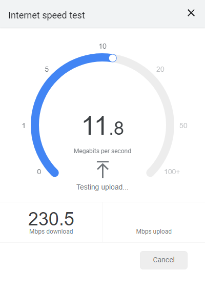 Google speed test