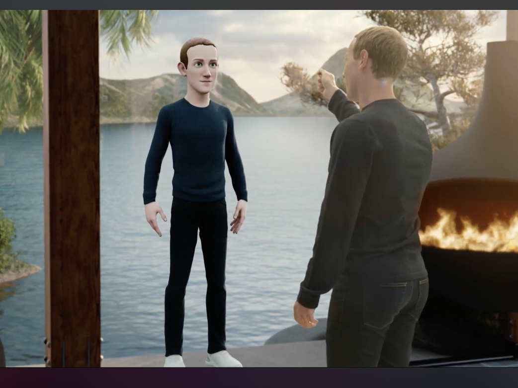 Mark Zuckerberg showing his 'metaverse' avatar during Connect 2021