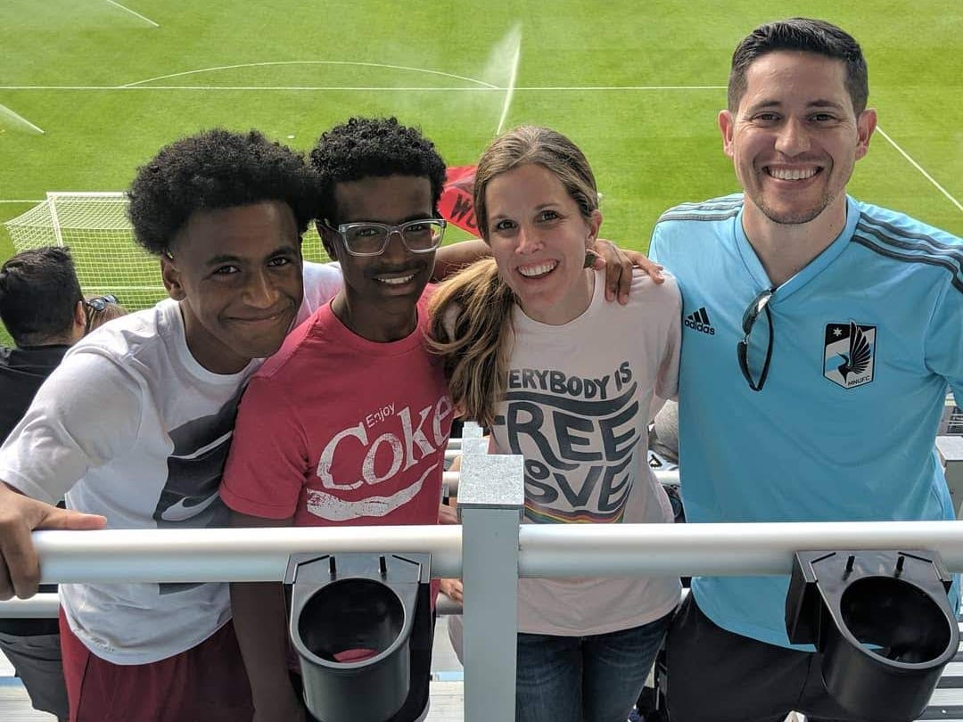 Kimberly Witt and her family at a game