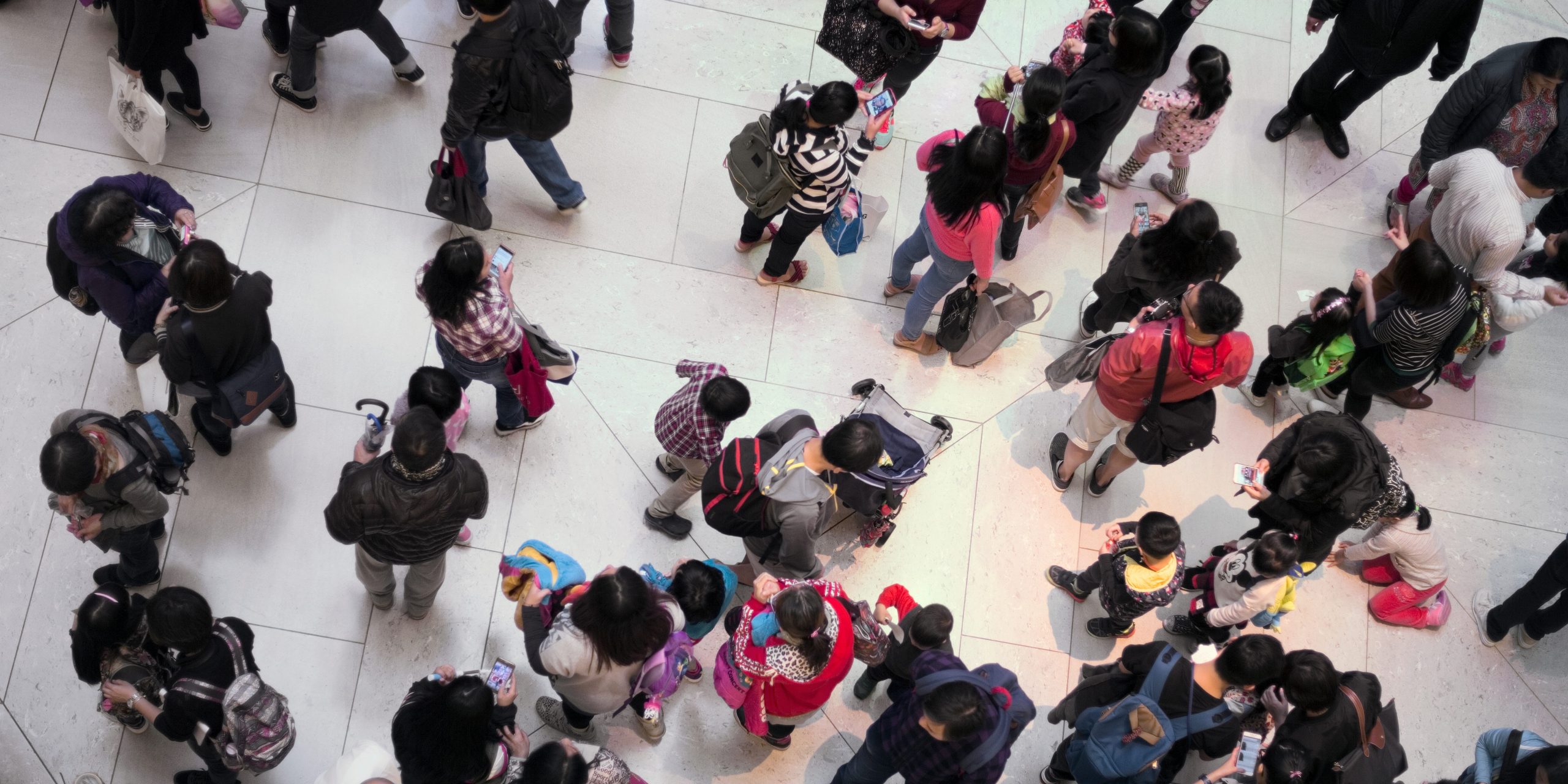 A busy mall crowd