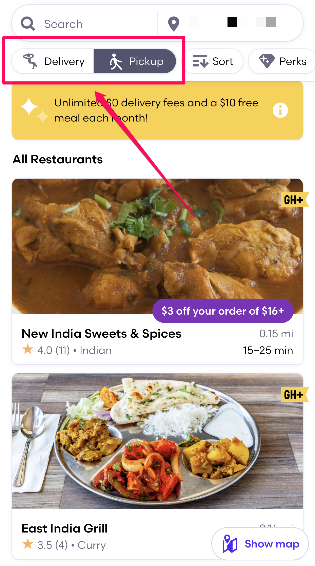 Grubhub in iOS