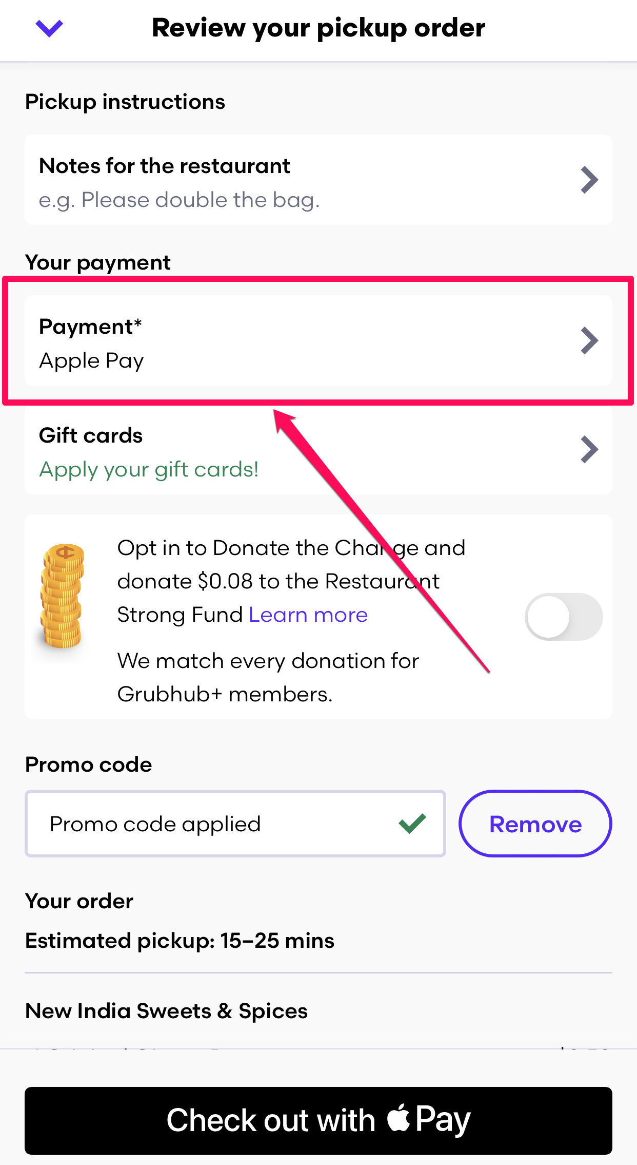 Grubhub in iOS