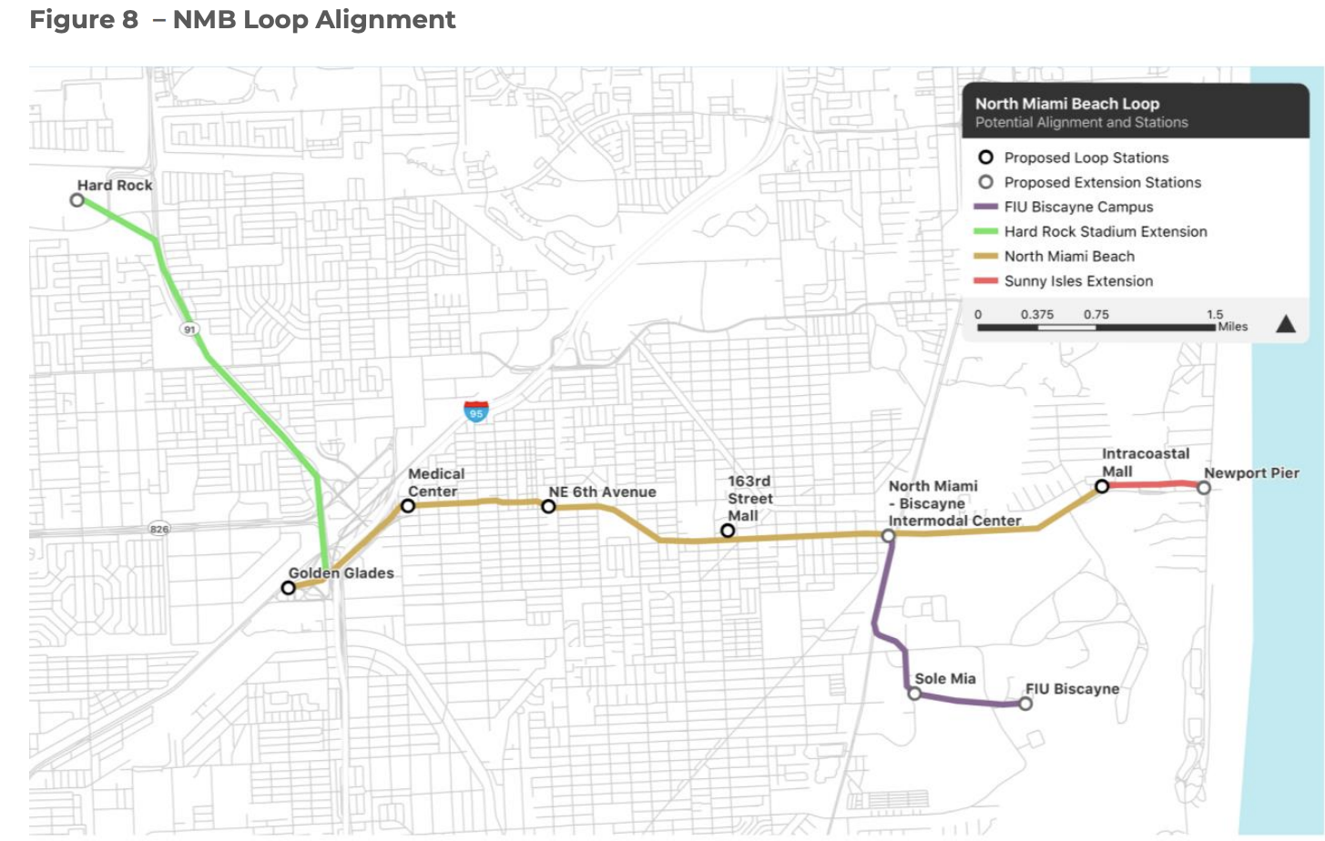 The Boring Company's proposal plans of North Miami Beach Loop line