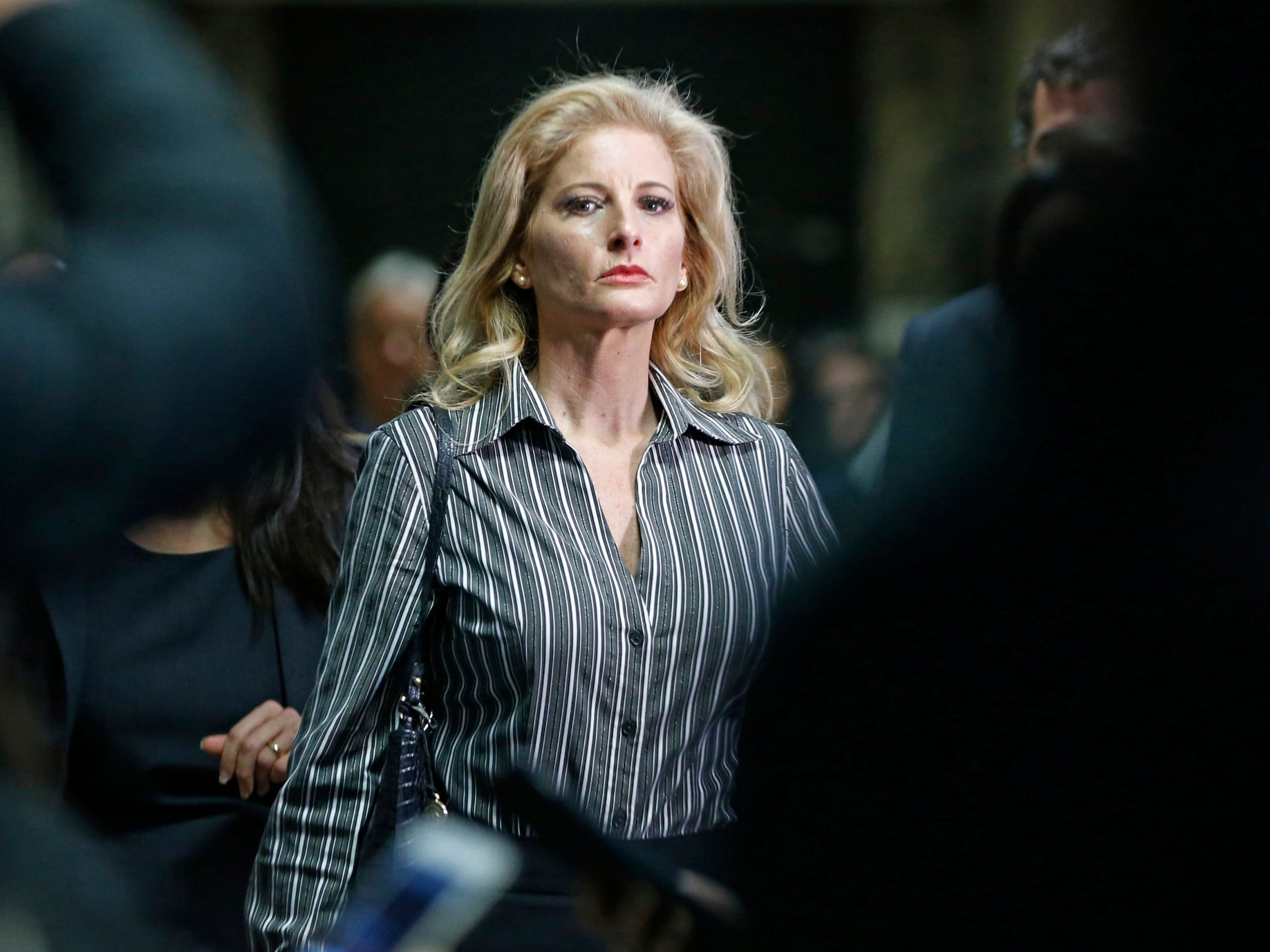 In this Dec. 5, 2017, file photo, Summer Zervos leaves Manhattan Supreme Court at the conclusion of a hearing in New York.