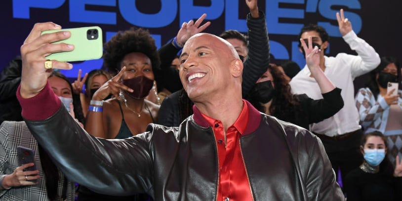 Dwayne Johnson at the People's Choice Awards in 2021.