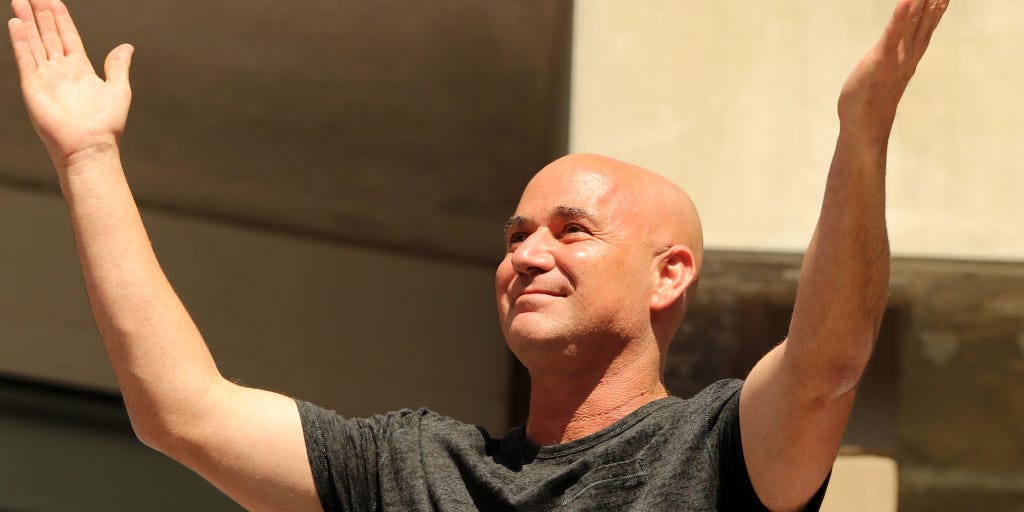 Andre Agassi at the men's singles quarter-final of the 2018 US Open.