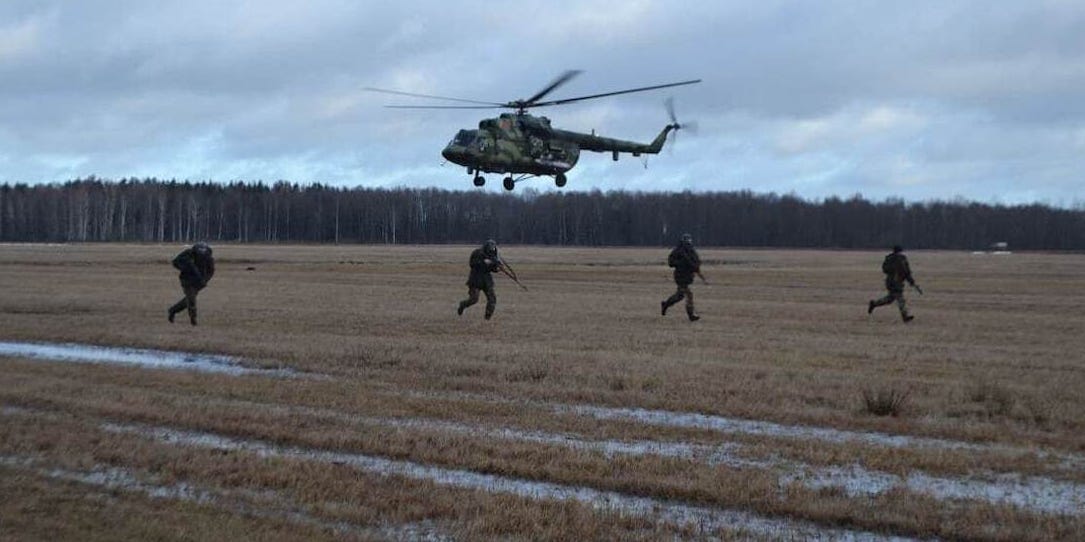 Russia Belarus troops military exercise drill