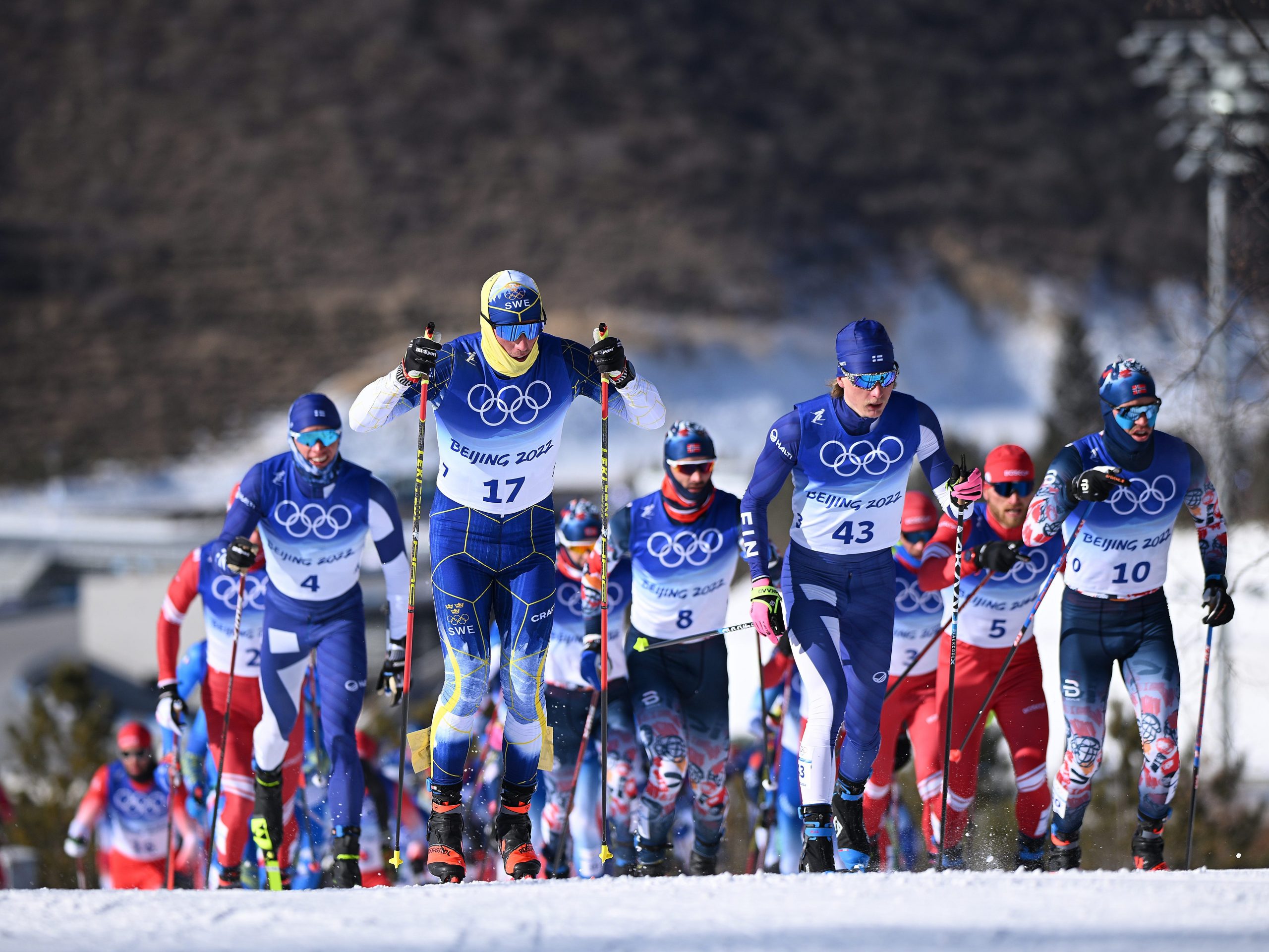 Men's Cross-Country Skiing 15km + 15km Skiathlon on Day 2 of the Beijing 2022 Winter Olympic Games at The National Cross-Country Skiing.