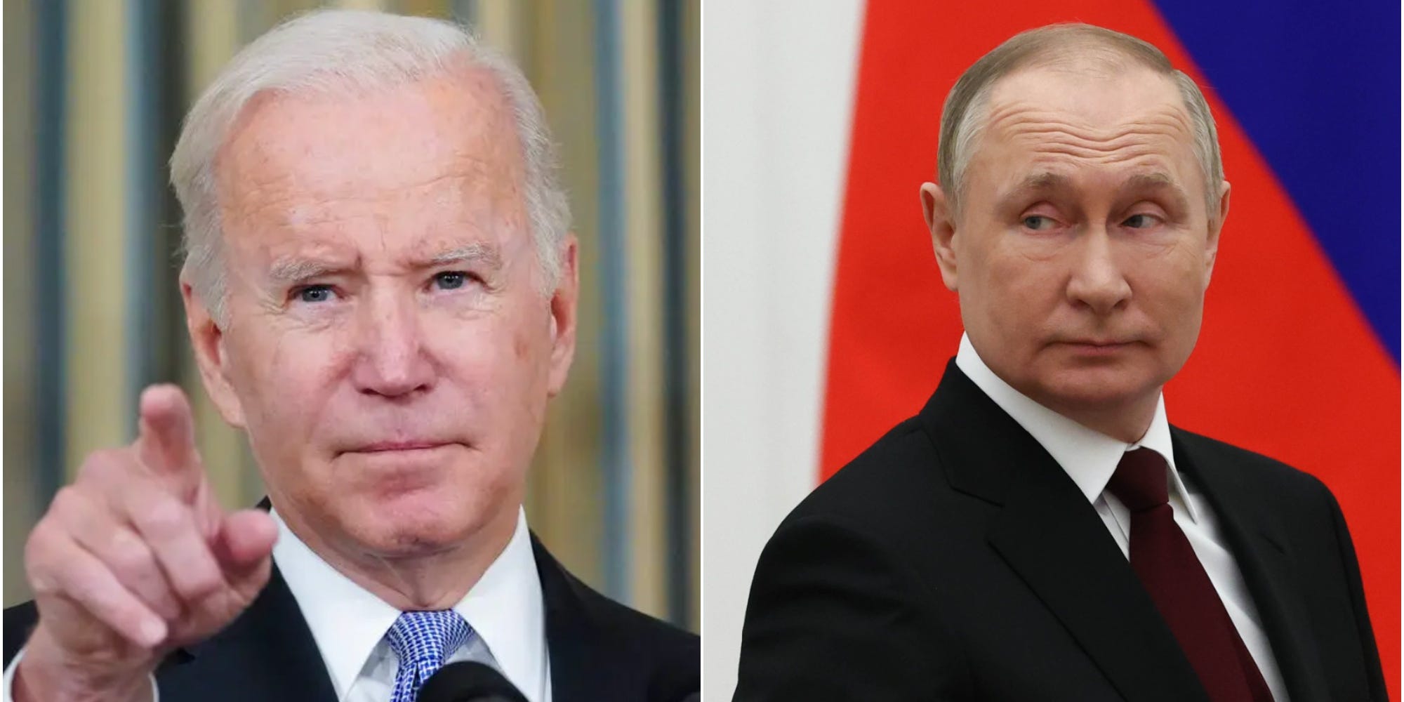 Joe Biden (L), Vladimir Putin (R).