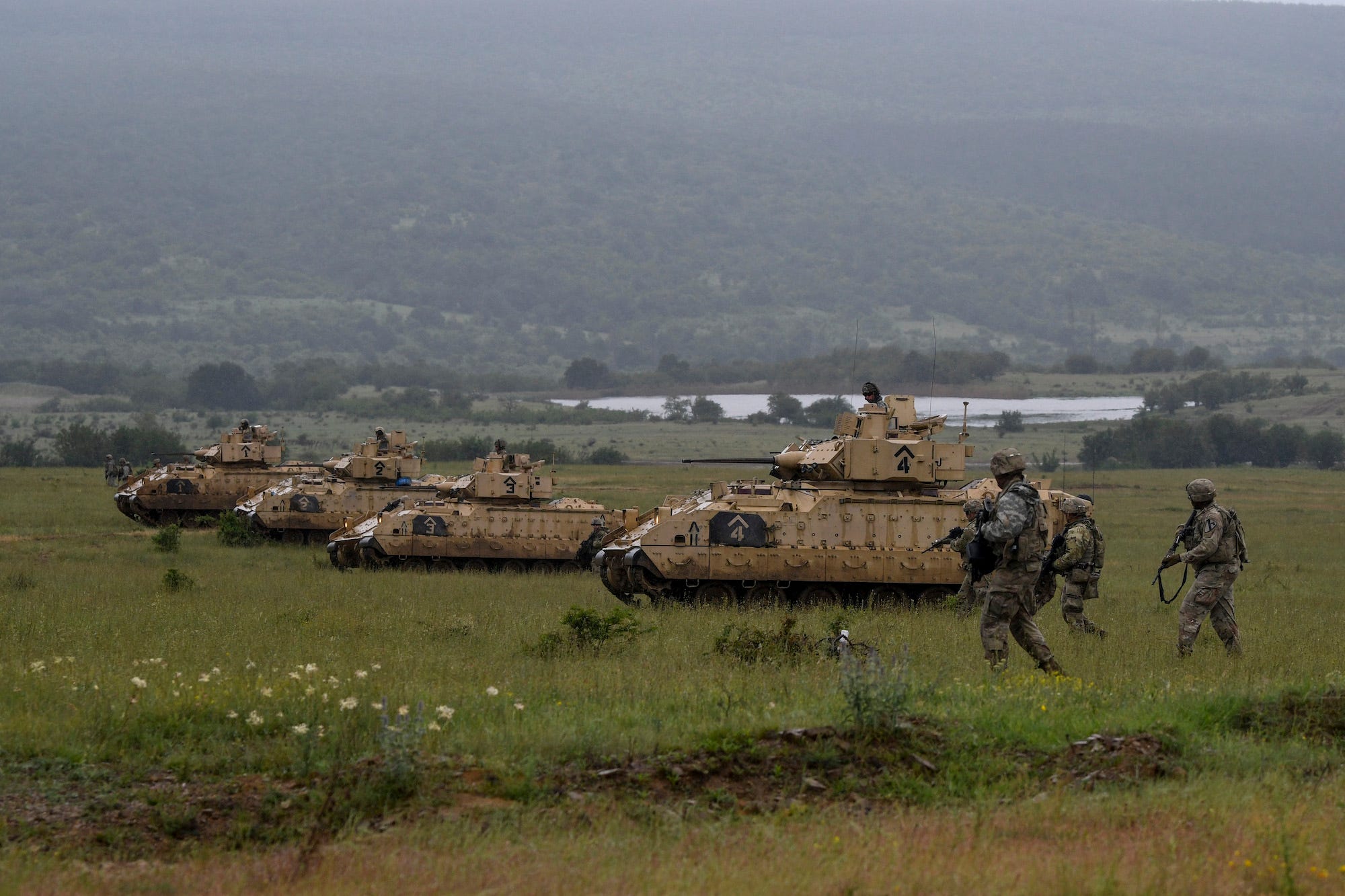 US soldiers military exercise in Novo Selo Bulgaria