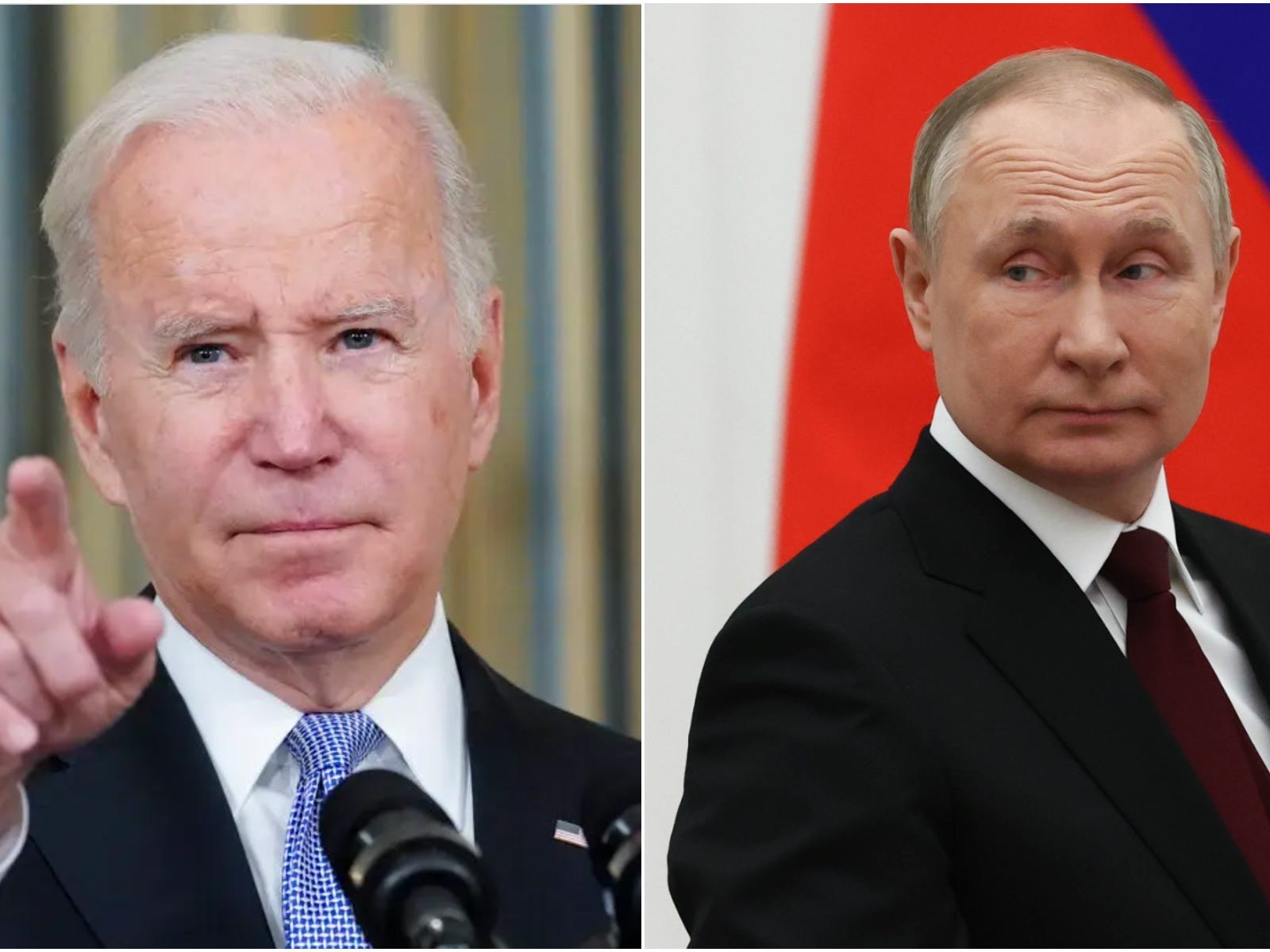 Joe Biden (L), Vladimir Putin (R).