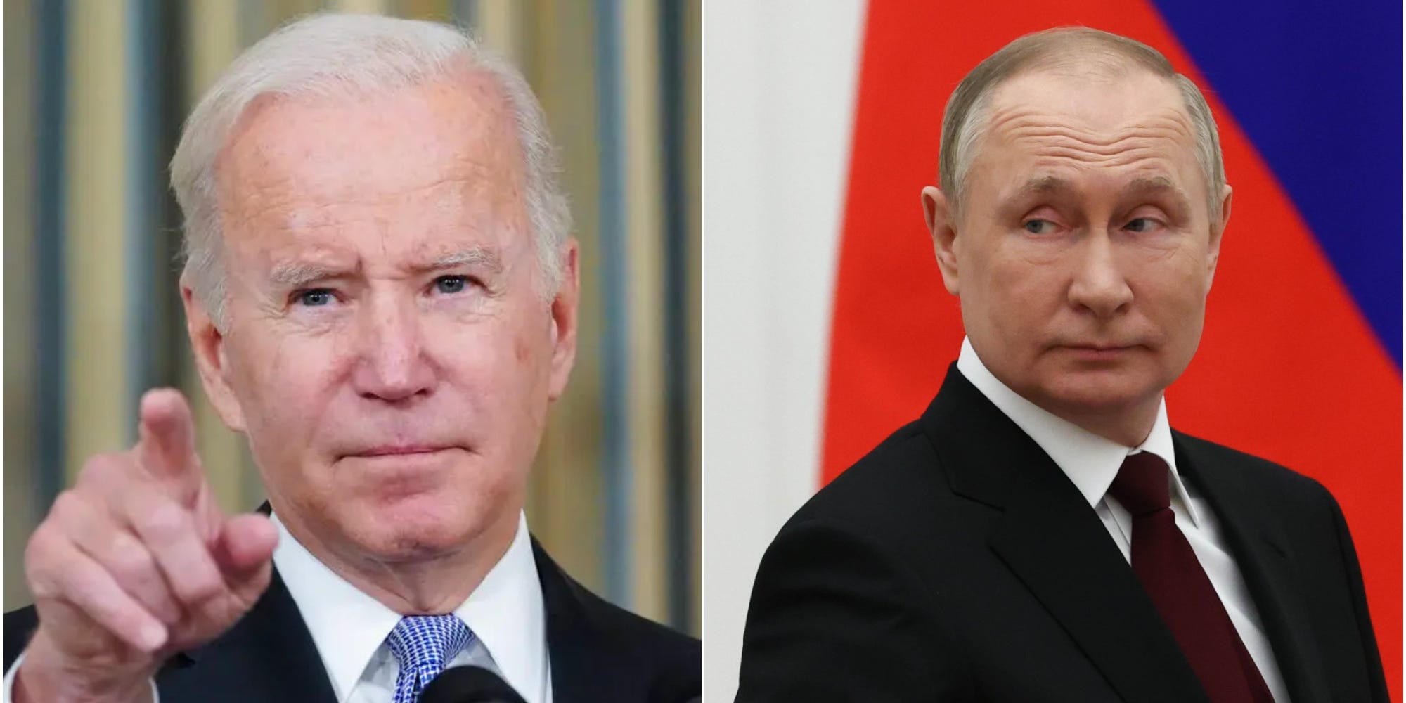 Joe Biden (L), Vladimir Putin (R).