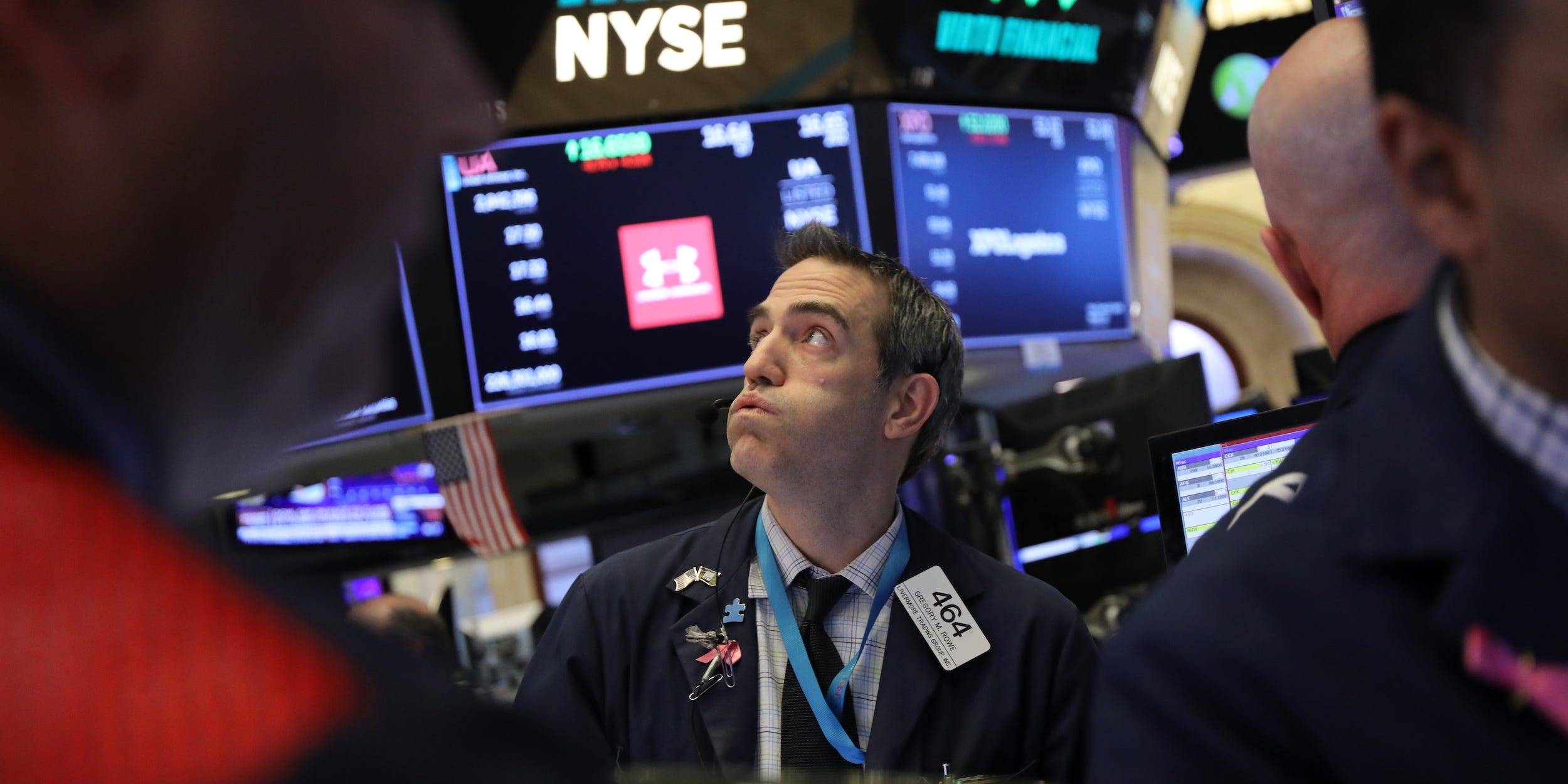 Trader on the floor of the New York Stock Exchange