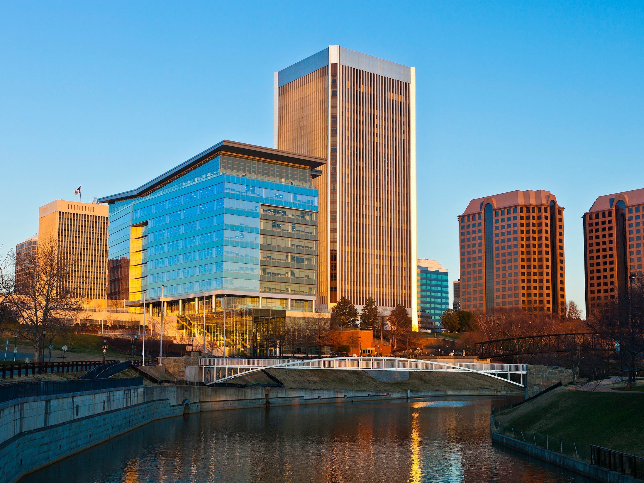 CoStar's current office in Richmond, Virginia is a glassy building along the James River.
