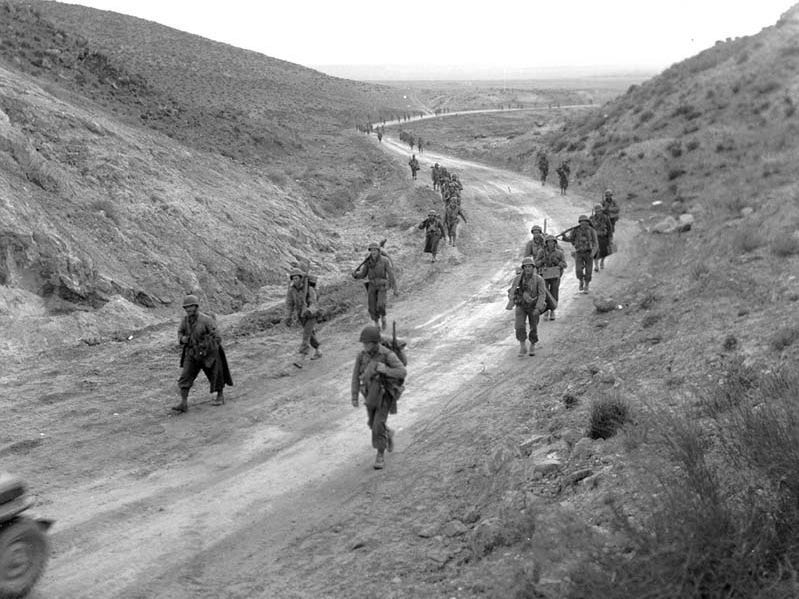 US soldiers at Kasserine Pass in Tunisia