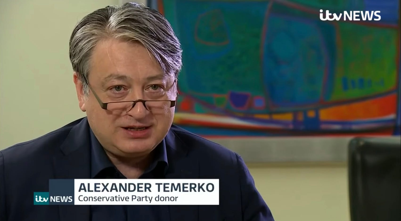 Alexander Temerko giving a TV interview in 2020