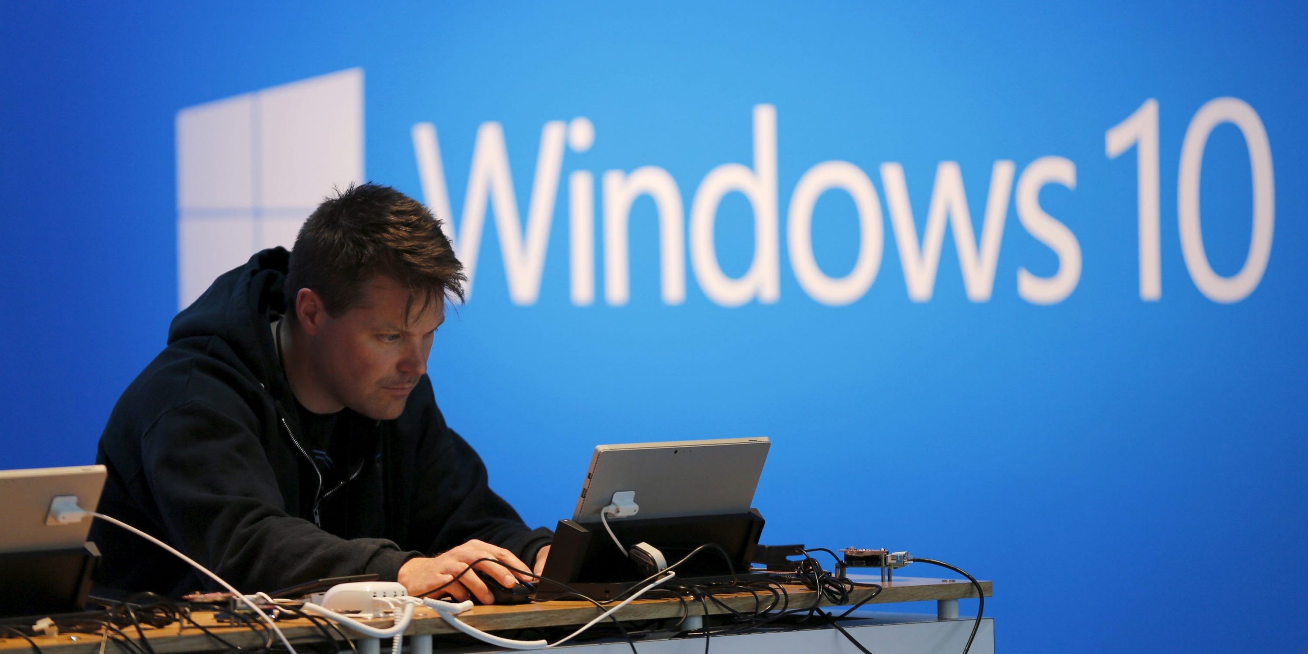 Man on Windows Computer