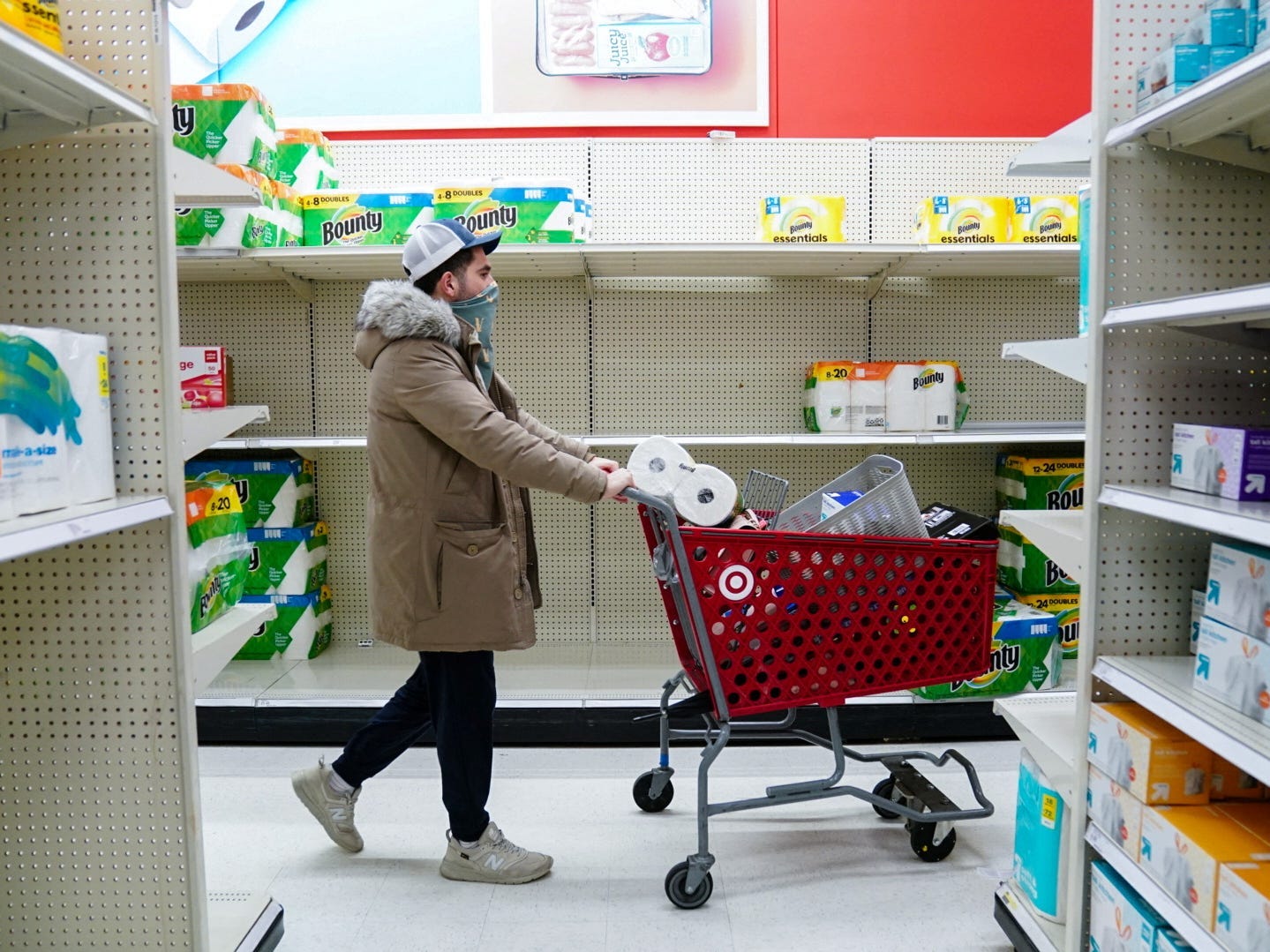 A shopper at a Washington Target on January 9, 2022.