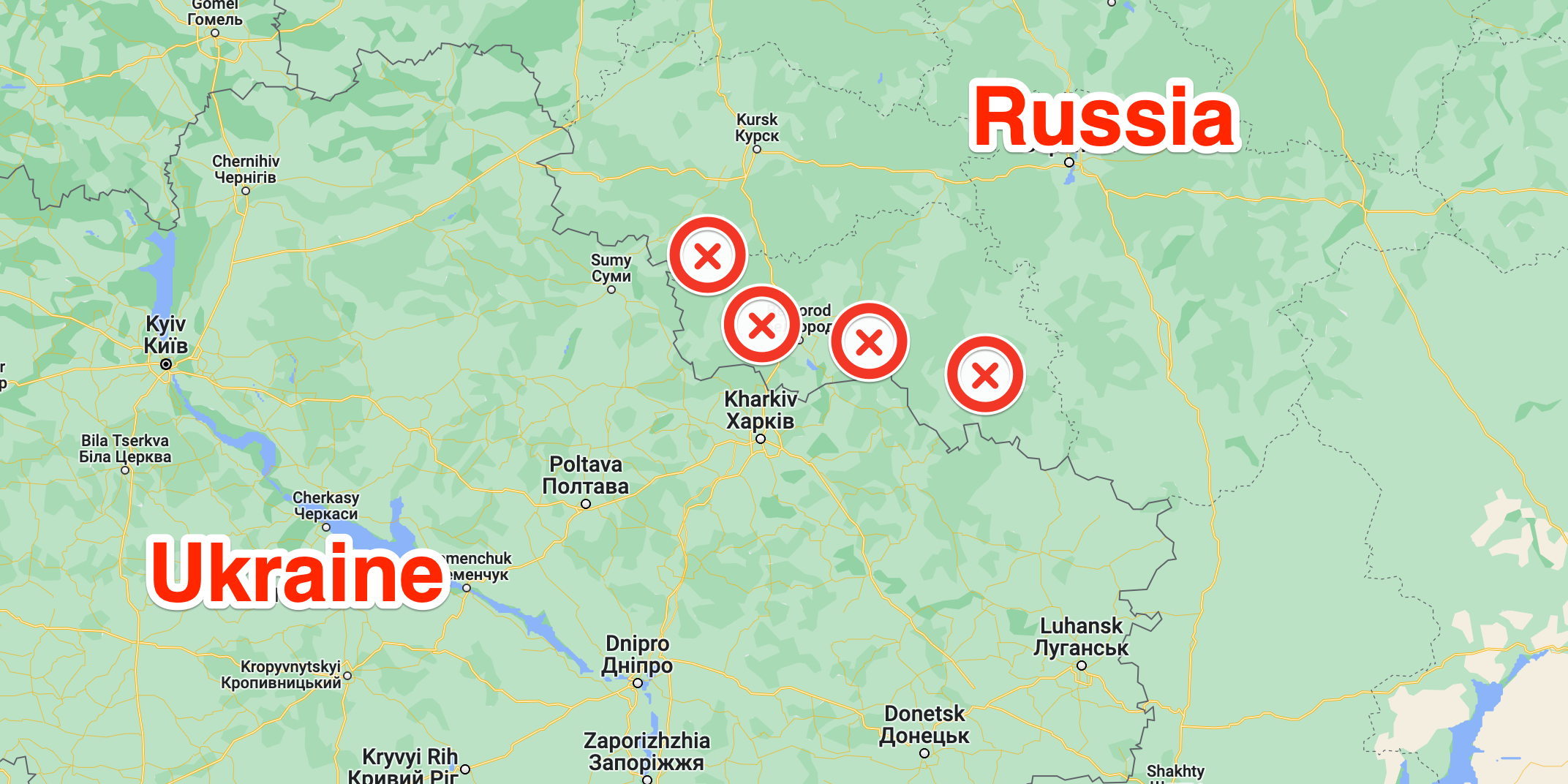 A map shows the approximate locations of Russian troops deployed Wednesday near the border with Ukraine.