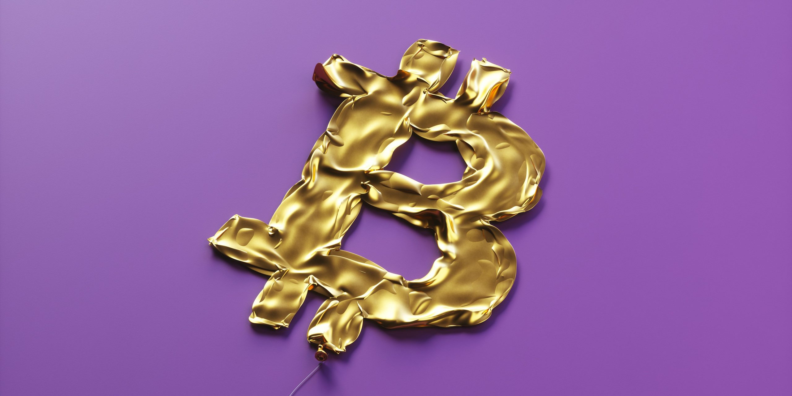 Purple and gold bitcoin