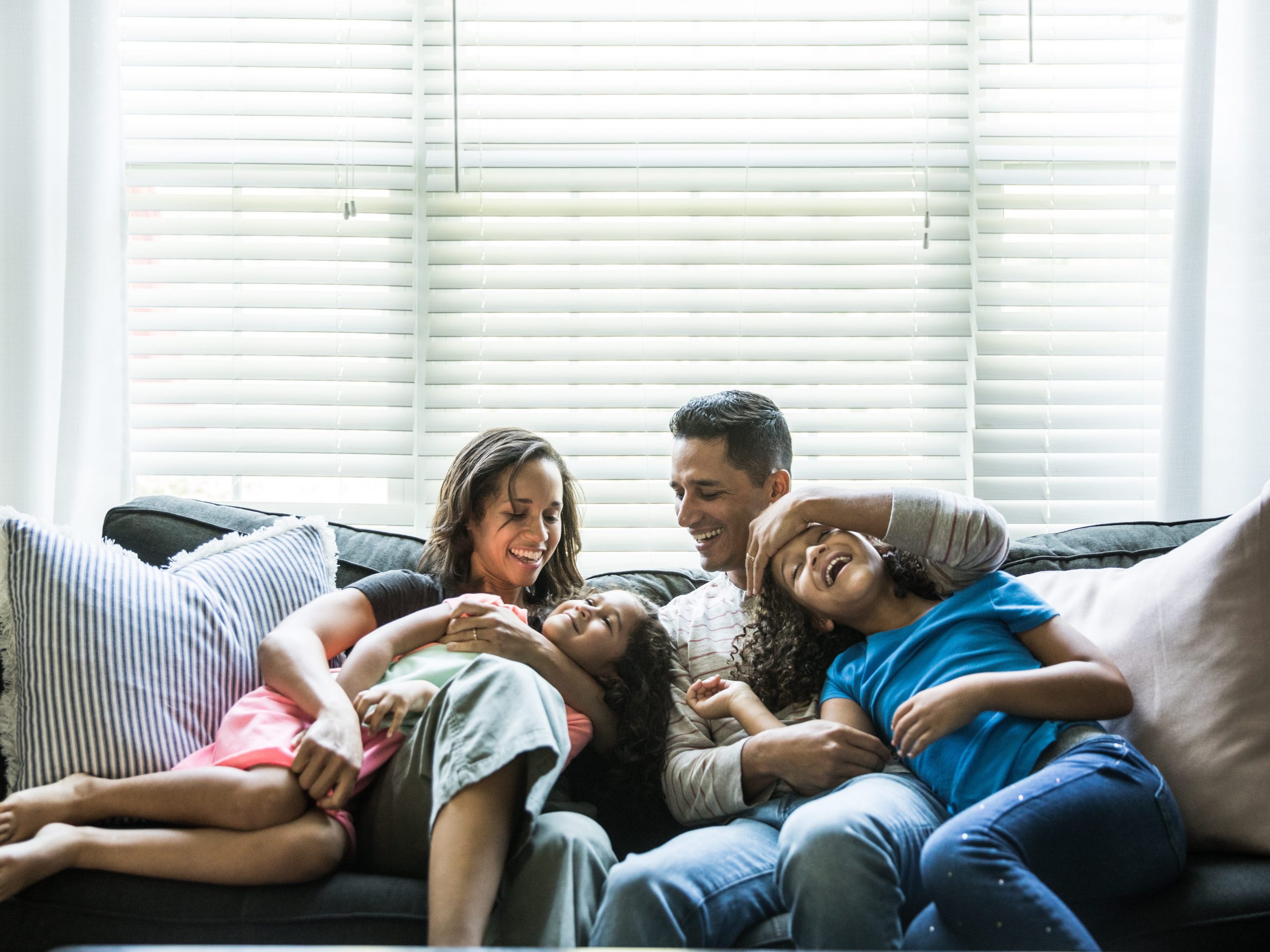 A family spending time together.