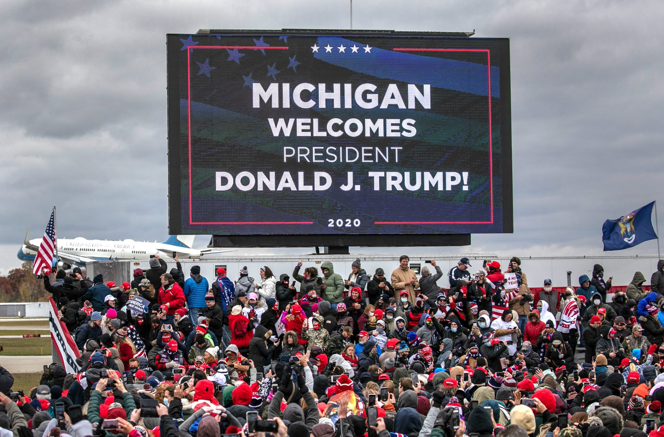 Trump rally sign in Michigan