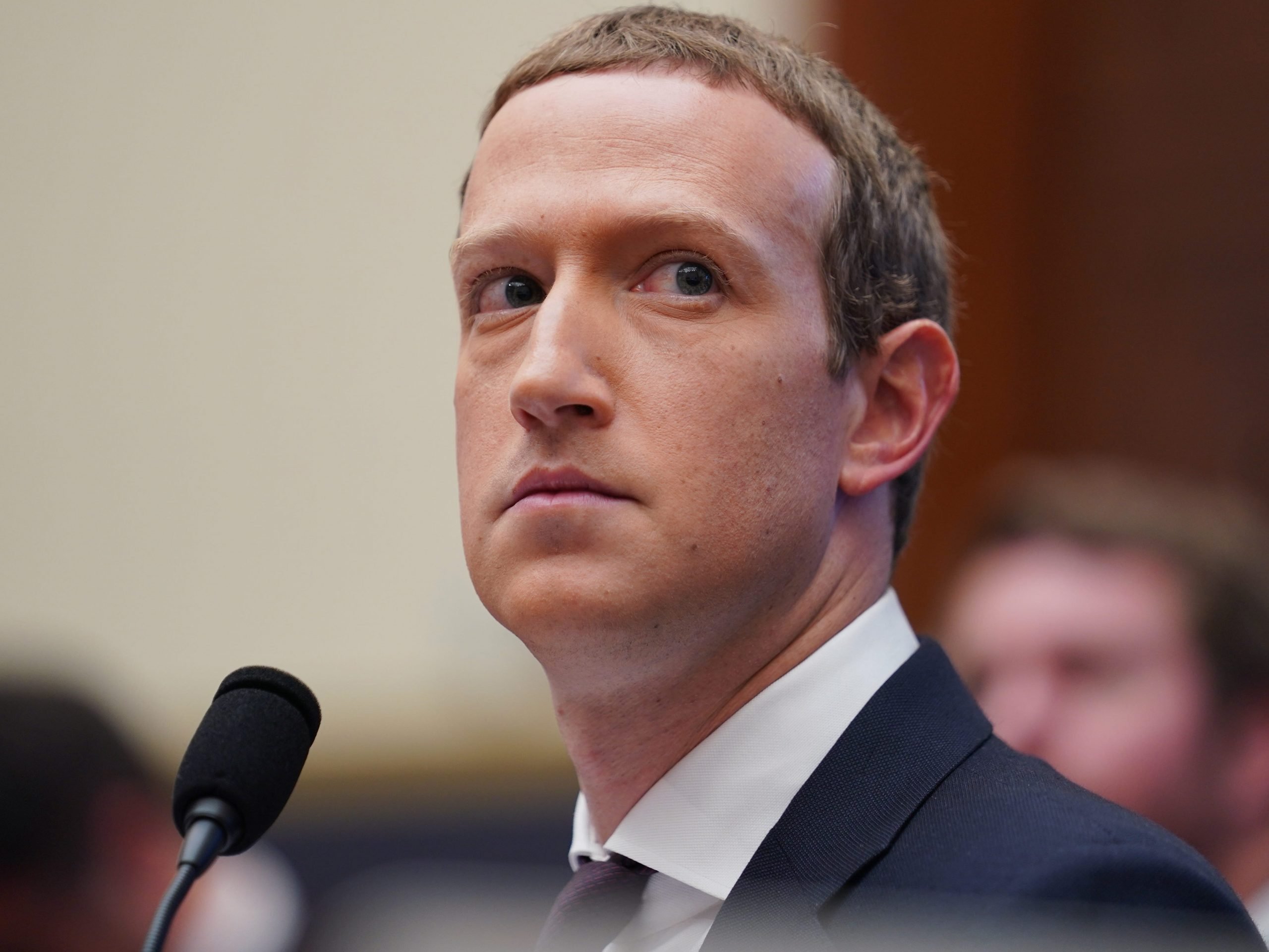 Facebook CEO Mark Zuckerberg testifies before the U.S. House Financial Services Committee during An Examination of Facebook and Its Impact on the Financial Services and Housing Sectors hearing on Capitol Hill in Washington D.C., the United States, on Oct. 23, 2019.