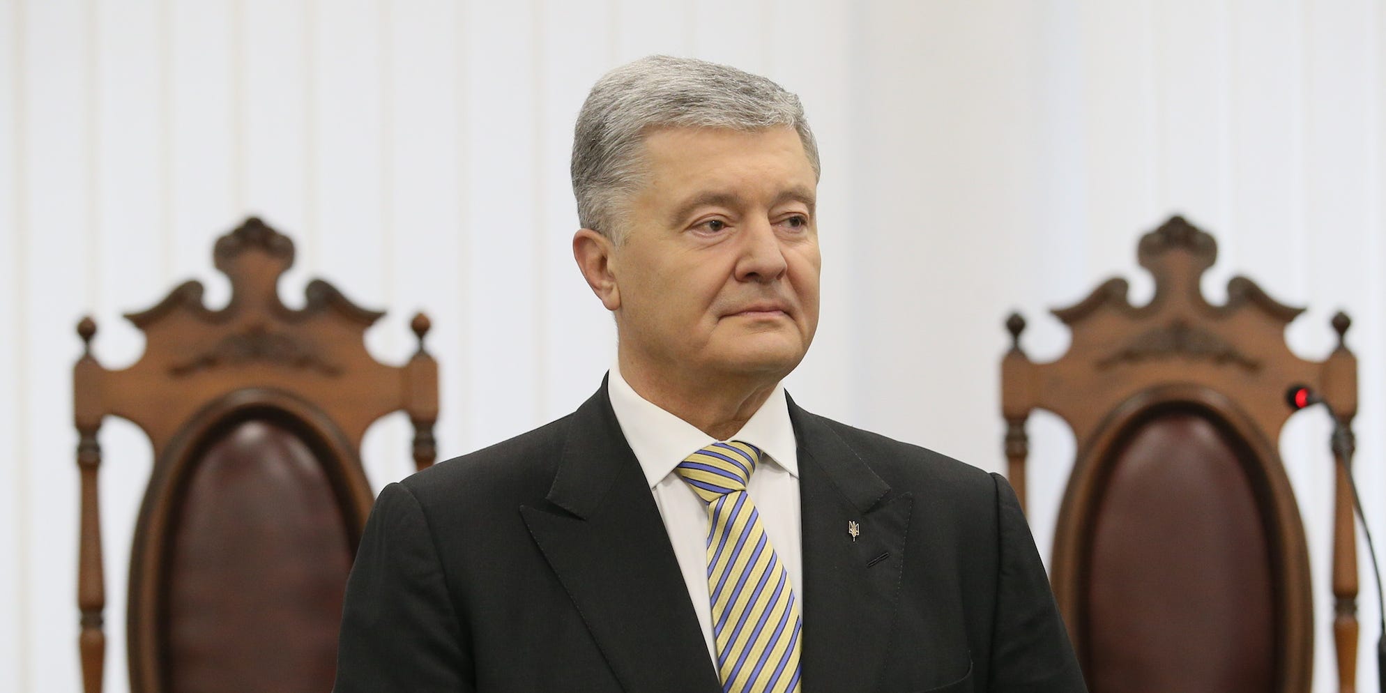 Former President of Ukraine Petro Poroshenko at a meeting of the Court of Appeal in Kiev, Ukraine on January 28, 2022.