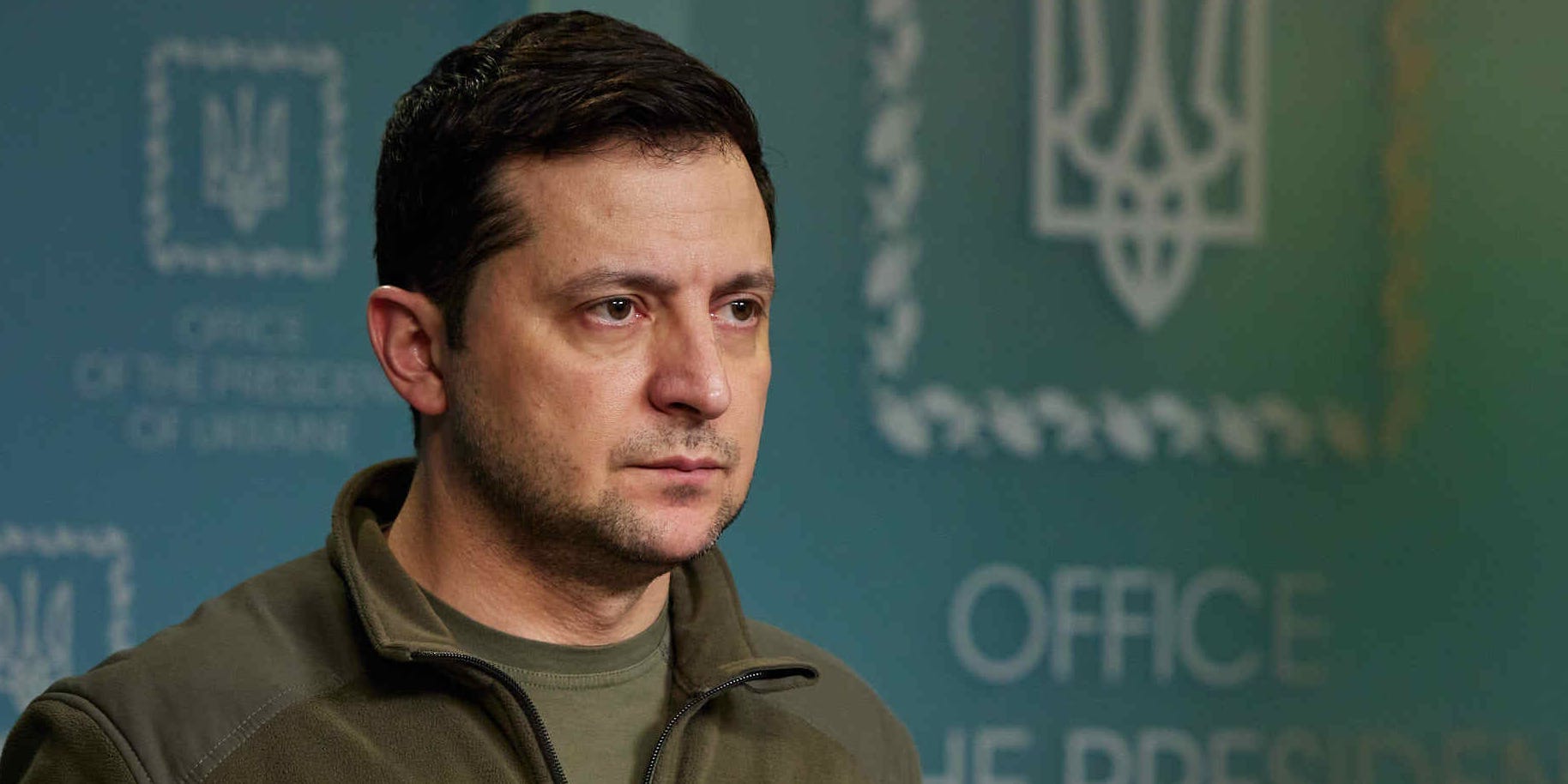 Ukraine's President Volodymyr Zelenskyy holds a press conference on Russia's military operation in Ukraine, on February 25, 2022 in Kyiv.