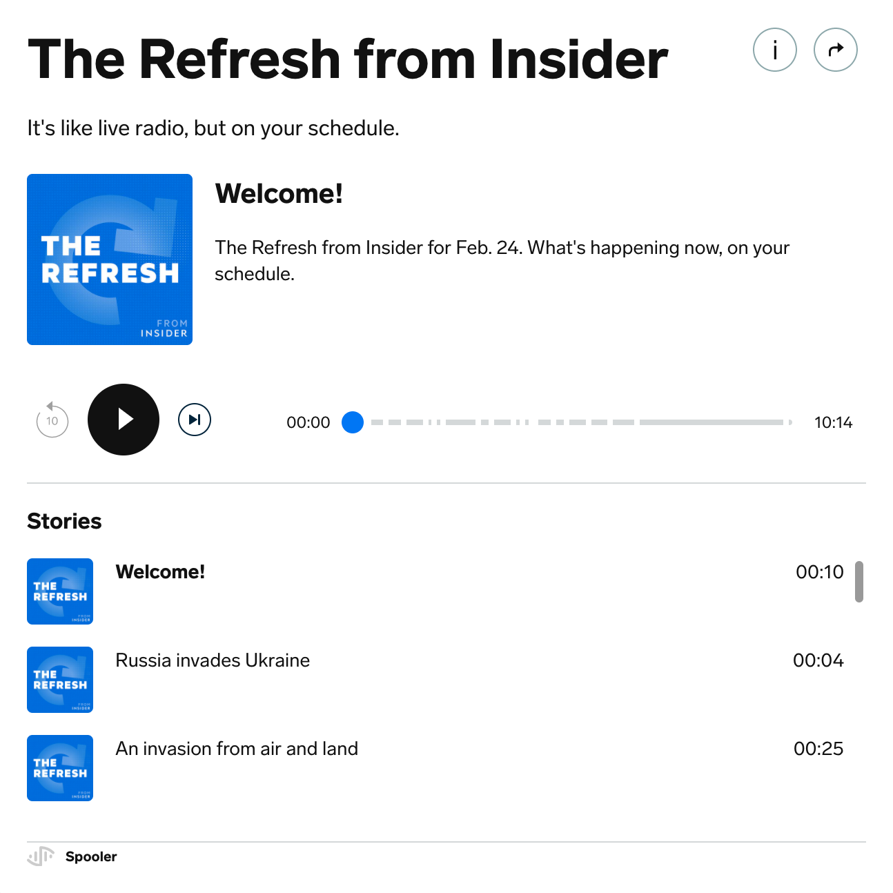 The Refresh by Insider web player