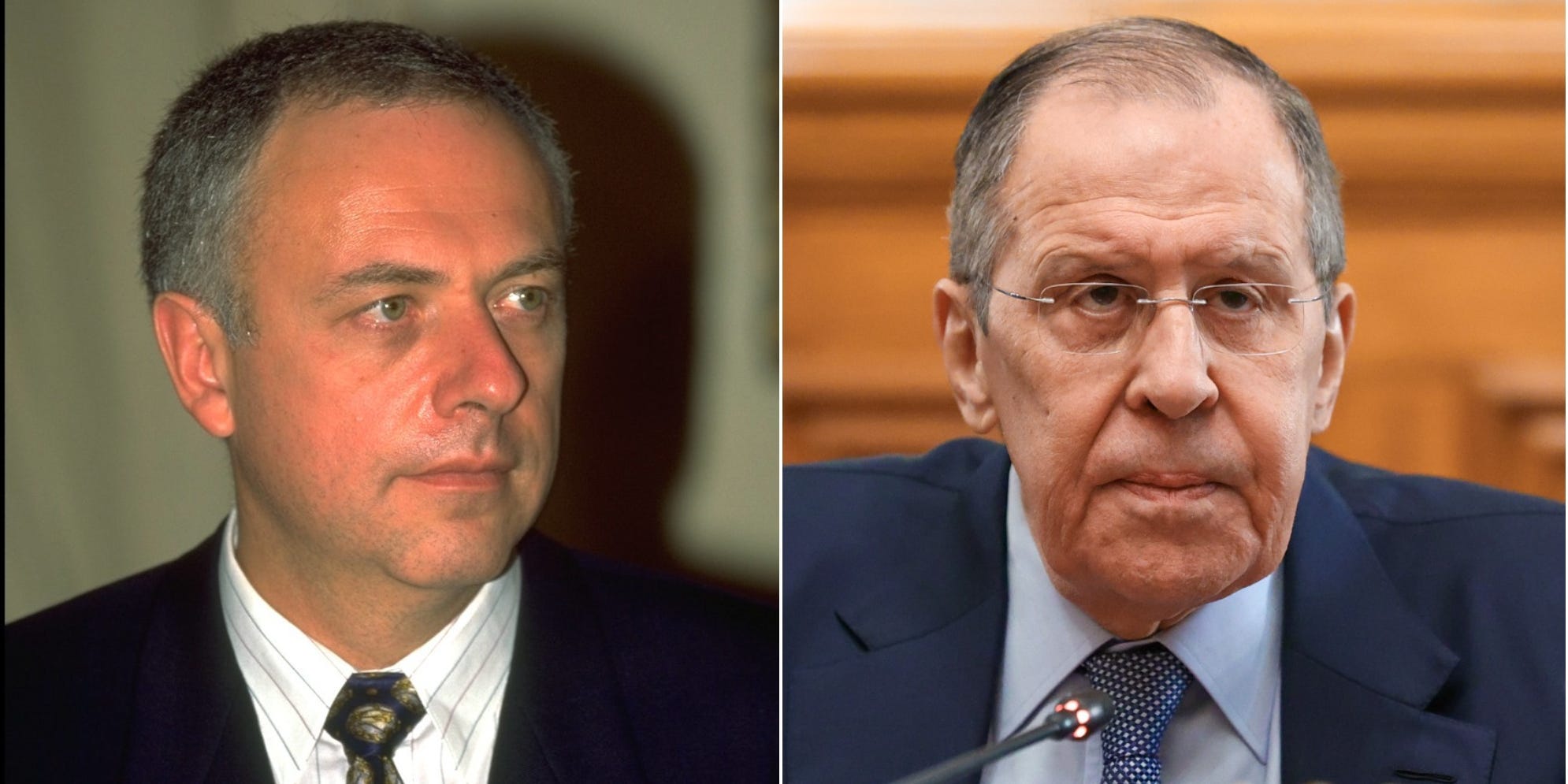 Andrei Kozyrev, left, and Sergey Lavrov, right.