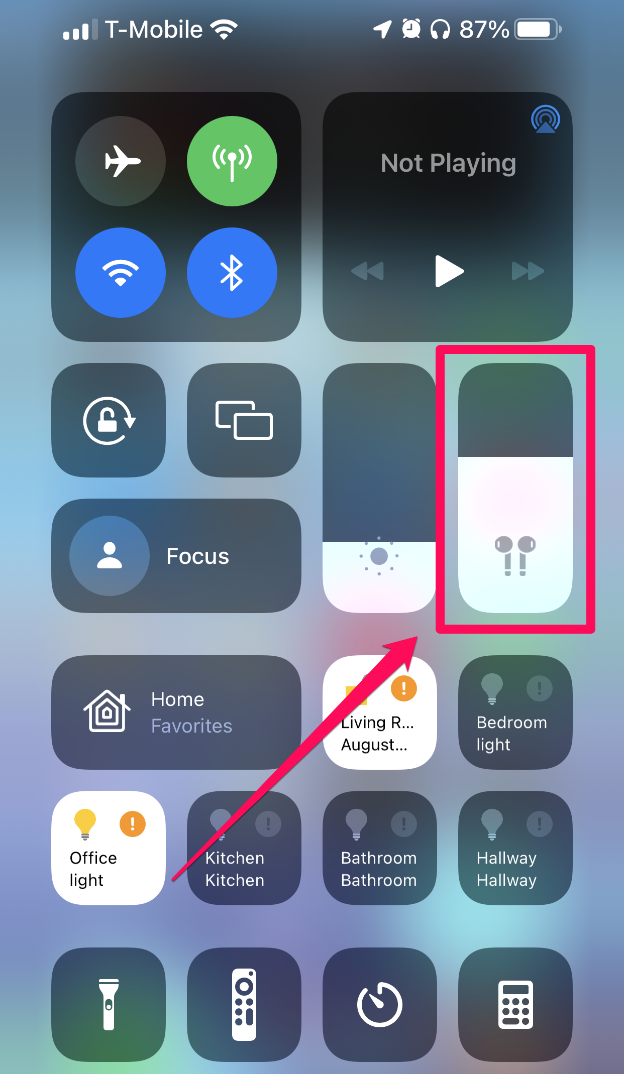 Control Center on iPhone