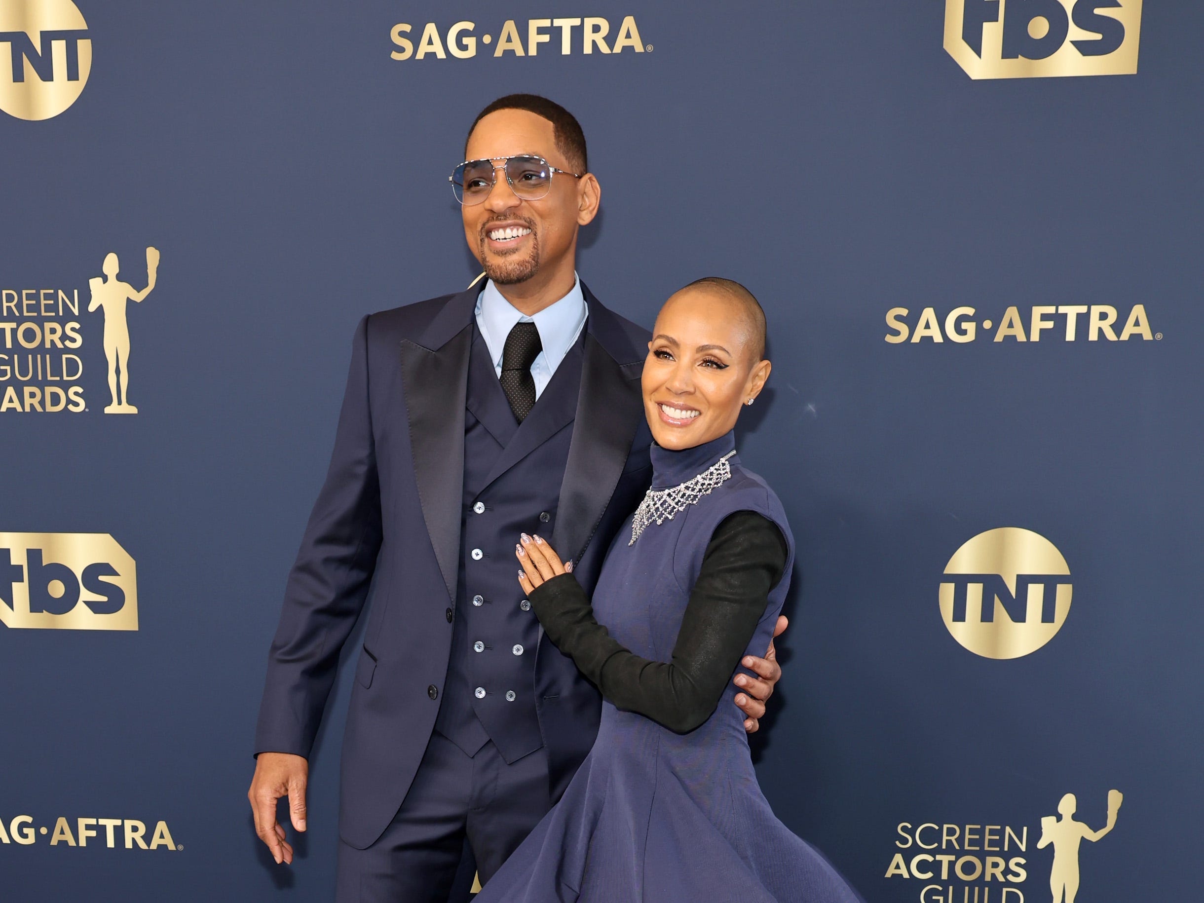 Jada Pinkett Smith and Will Smith and the 2022 SAG Awards.