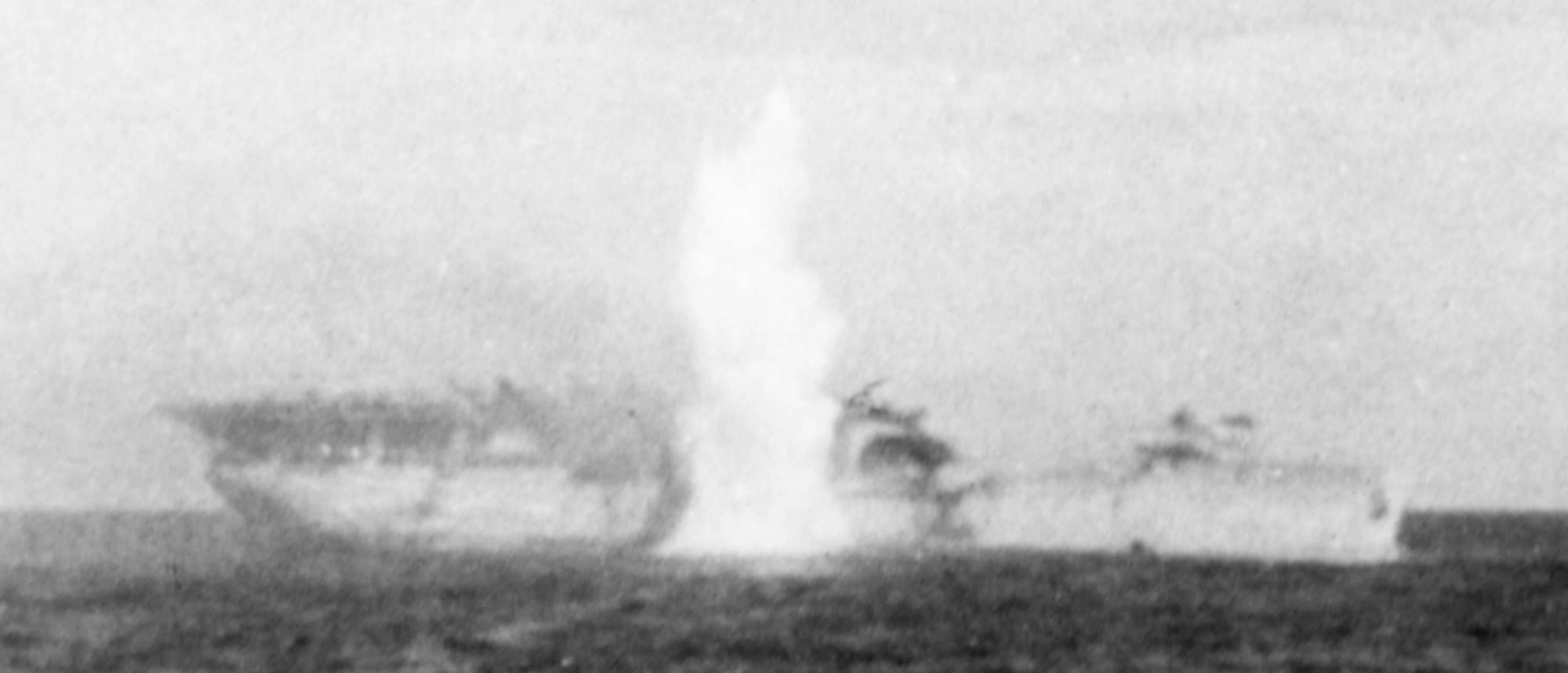USS Langley is torpedoed