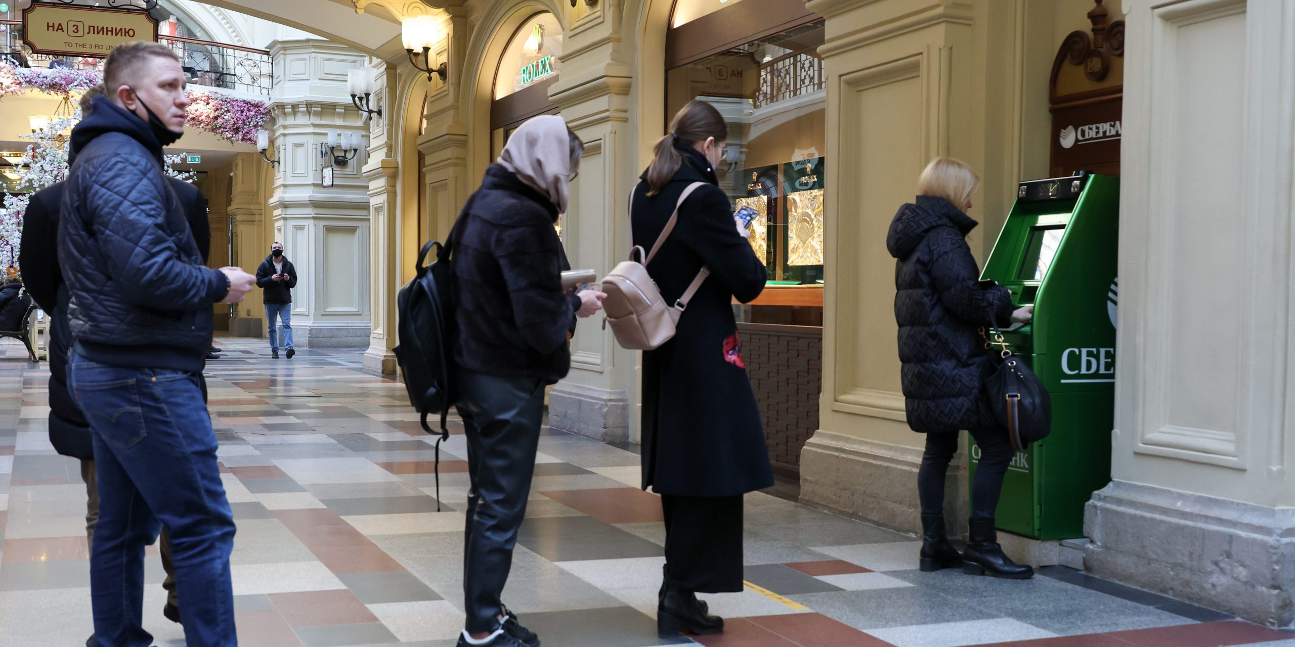Moscow bank queue