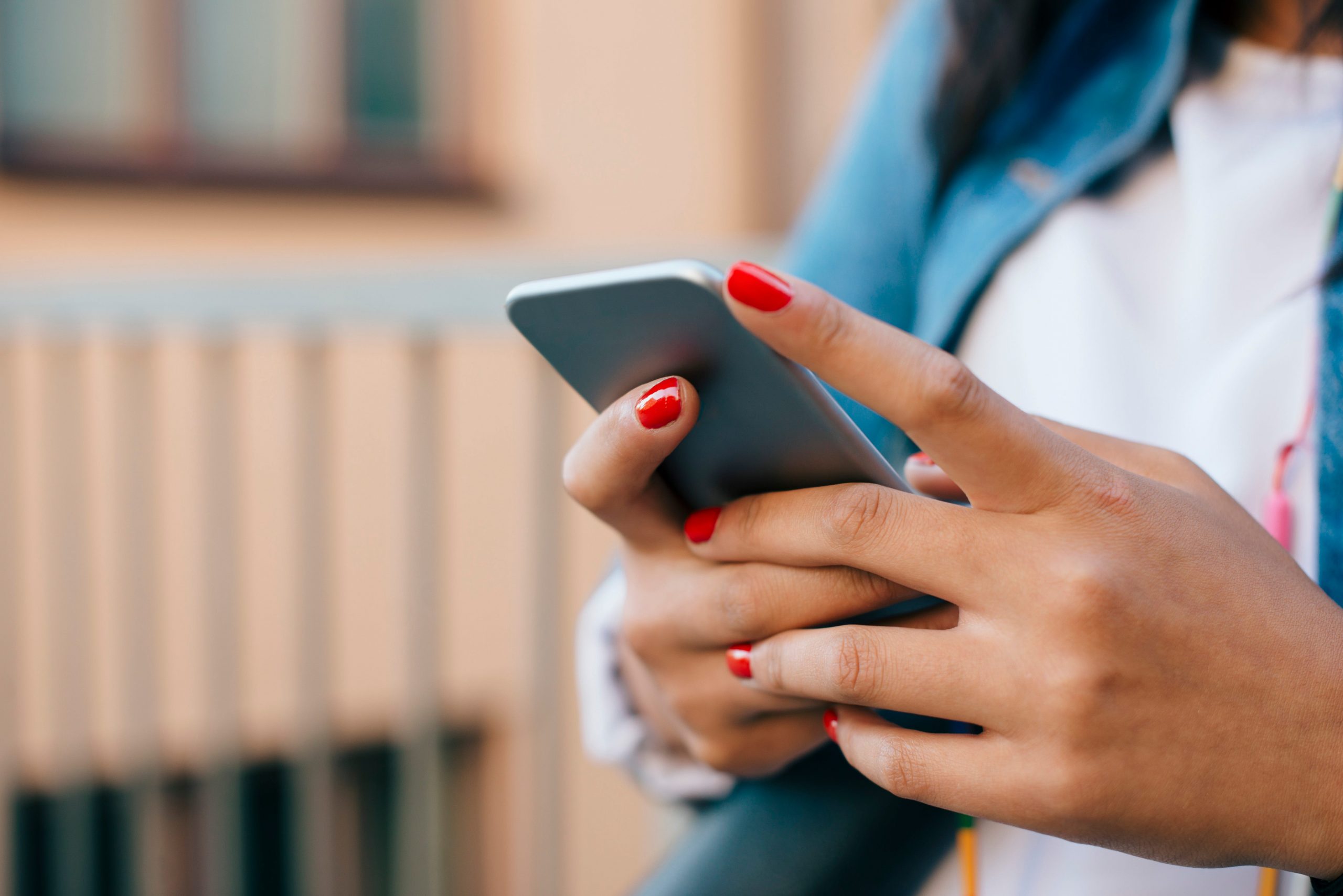 teenage girl using phone