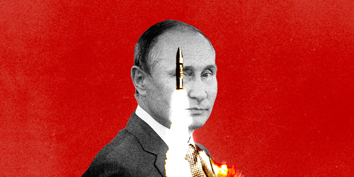 Putin with a missile over his eye