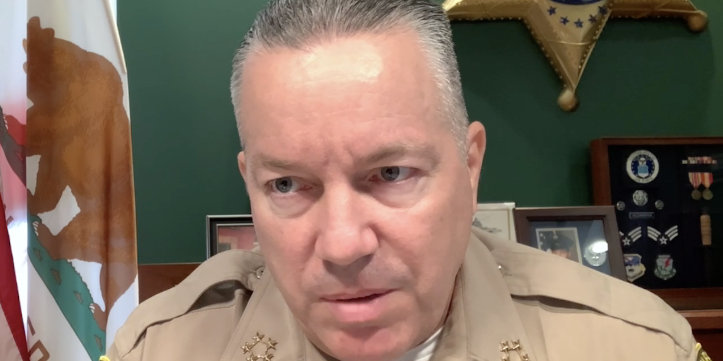 Sheriff Alex Villanueva seen on a fb q and a on October 7 2021