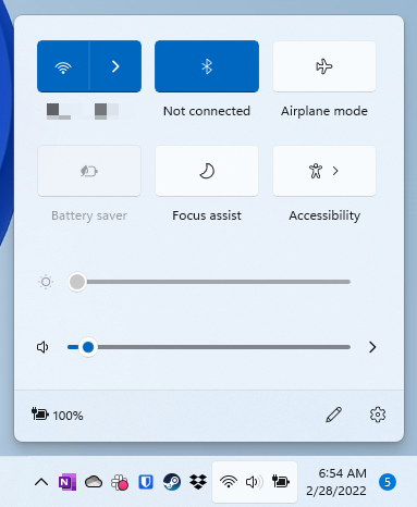 The Windows system tray