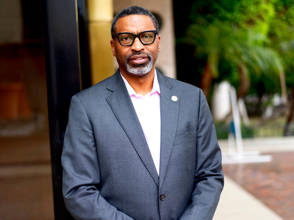 NAACP President Derrick Johnson poses for a photo on Saturday, Jan. 15, 2022, in Los Angeles.