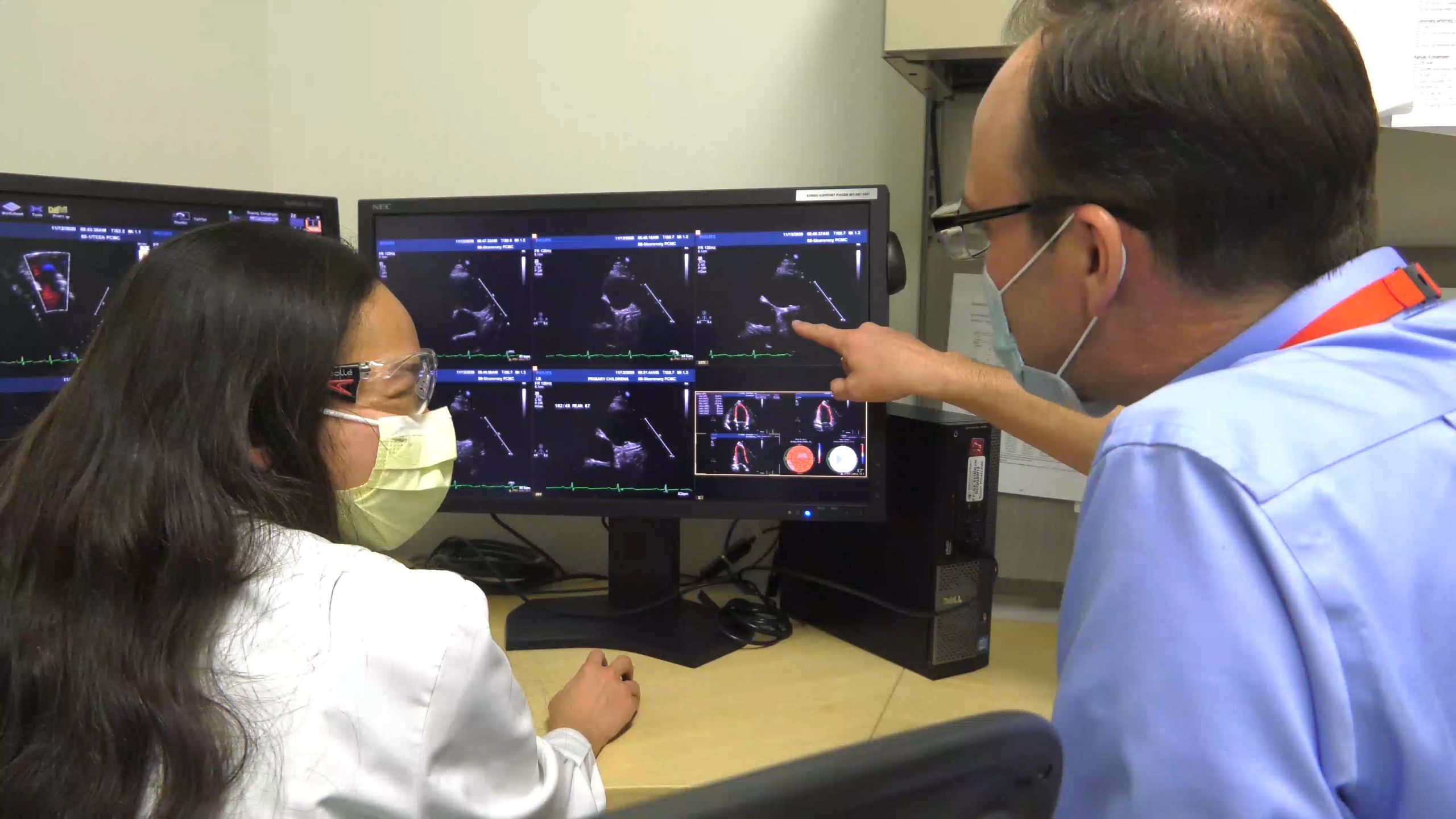 dr truong looking at heart images