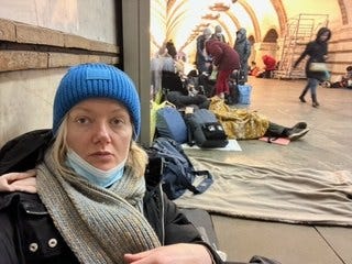 Photo of Ukranian film maker in the subway