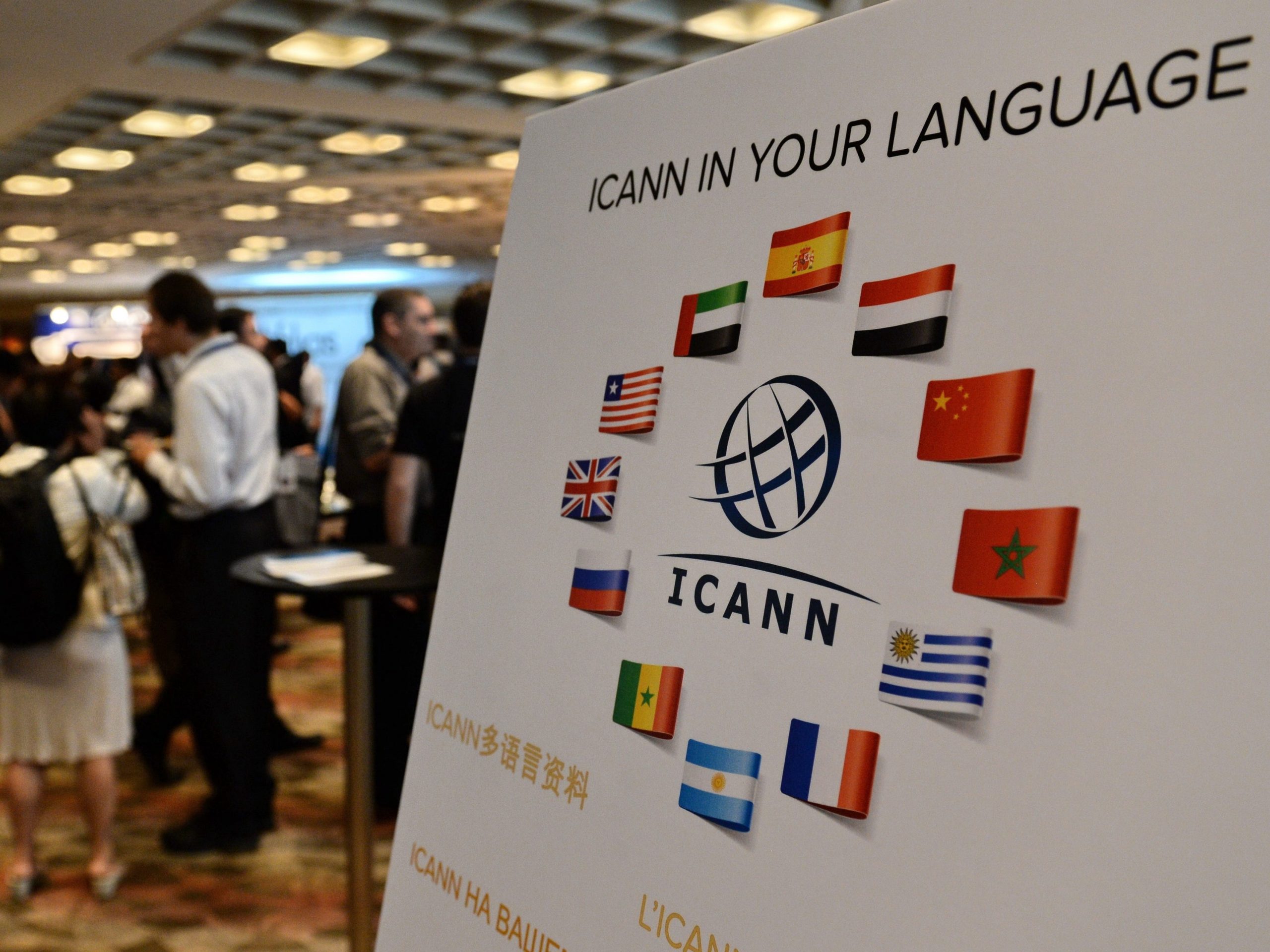 Ukraine has proposed to ICANN and RIPE NCC, two international internet organizations, to take down Russian domains and remove their root servers. Here, participants take a break at an ICANN meeting in Singapore meeting on March 24, 2014.