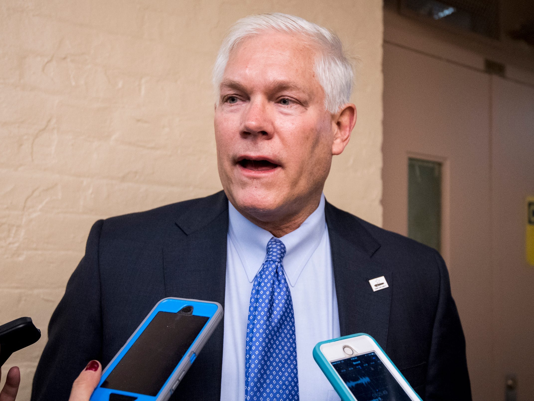 Rep. Pete Sessions, a Republican of Texas, speaks with reporters as he leaves the House Republican Conference meeting in the Capitol on Tuesday, Jan. 9, 2018.