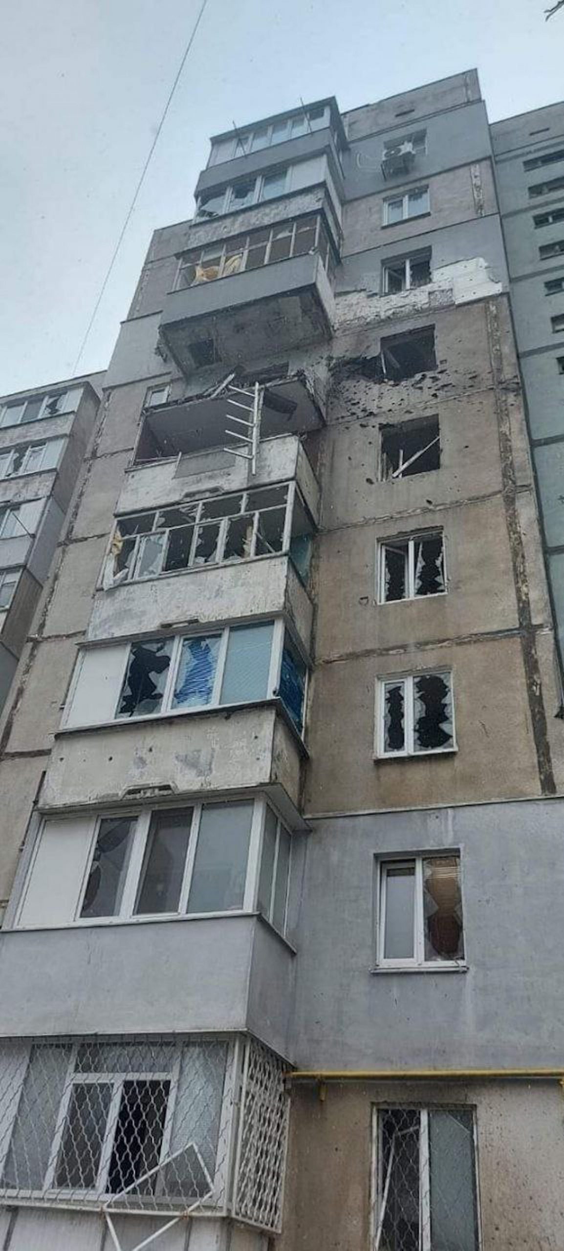 A damaged building in Kherson, Ukraine, on February 28.