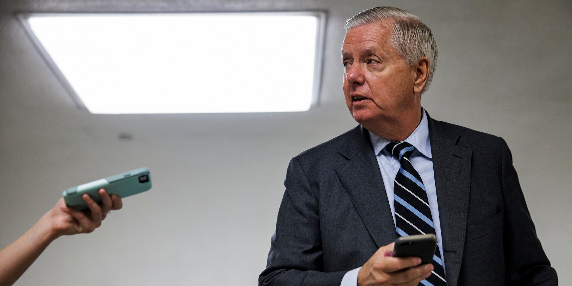 Republican Sen. Lindsey Graham of South Carolina at the Capitol on October 27, 2021.