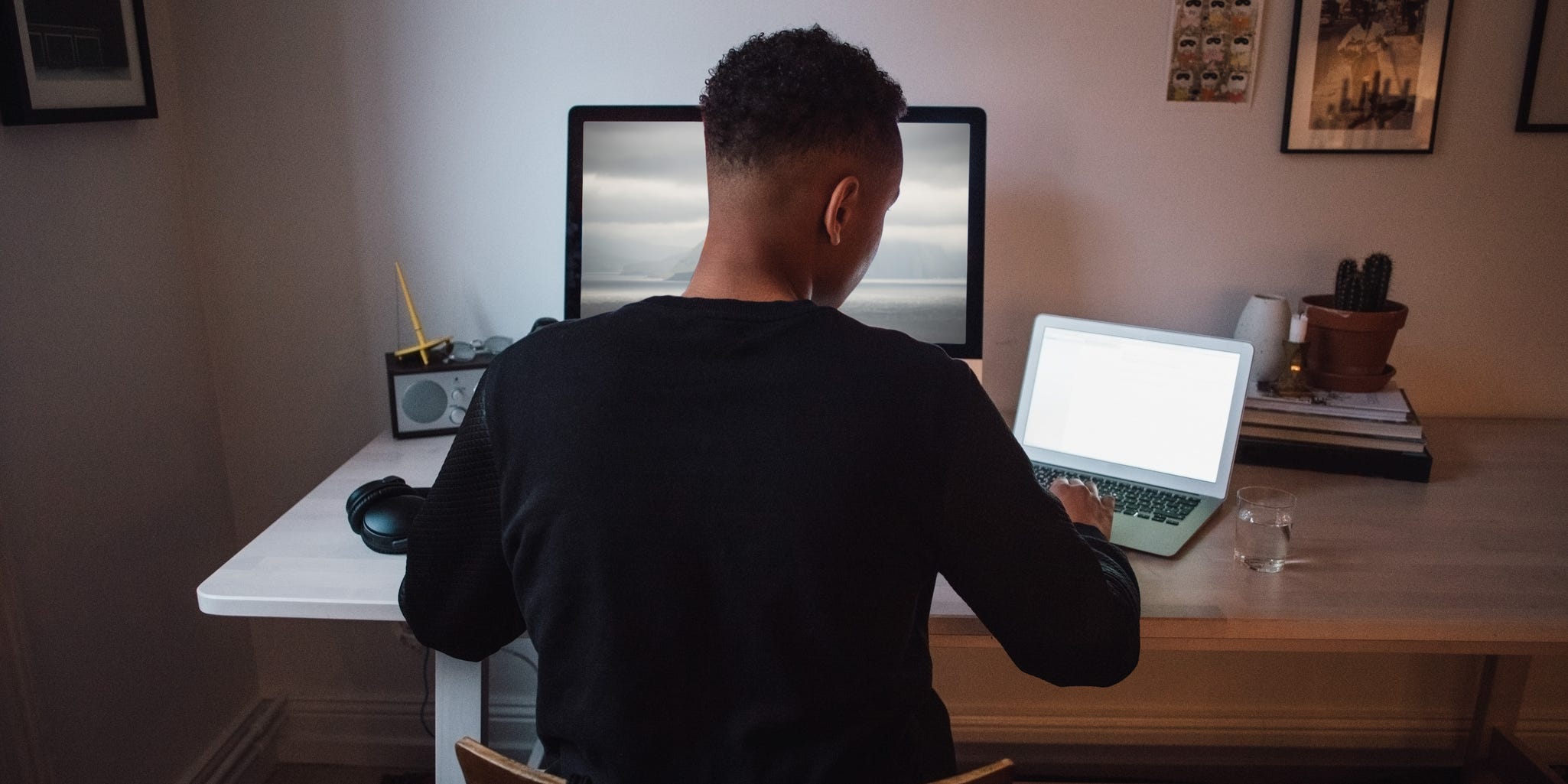 computer monitor and laptop
